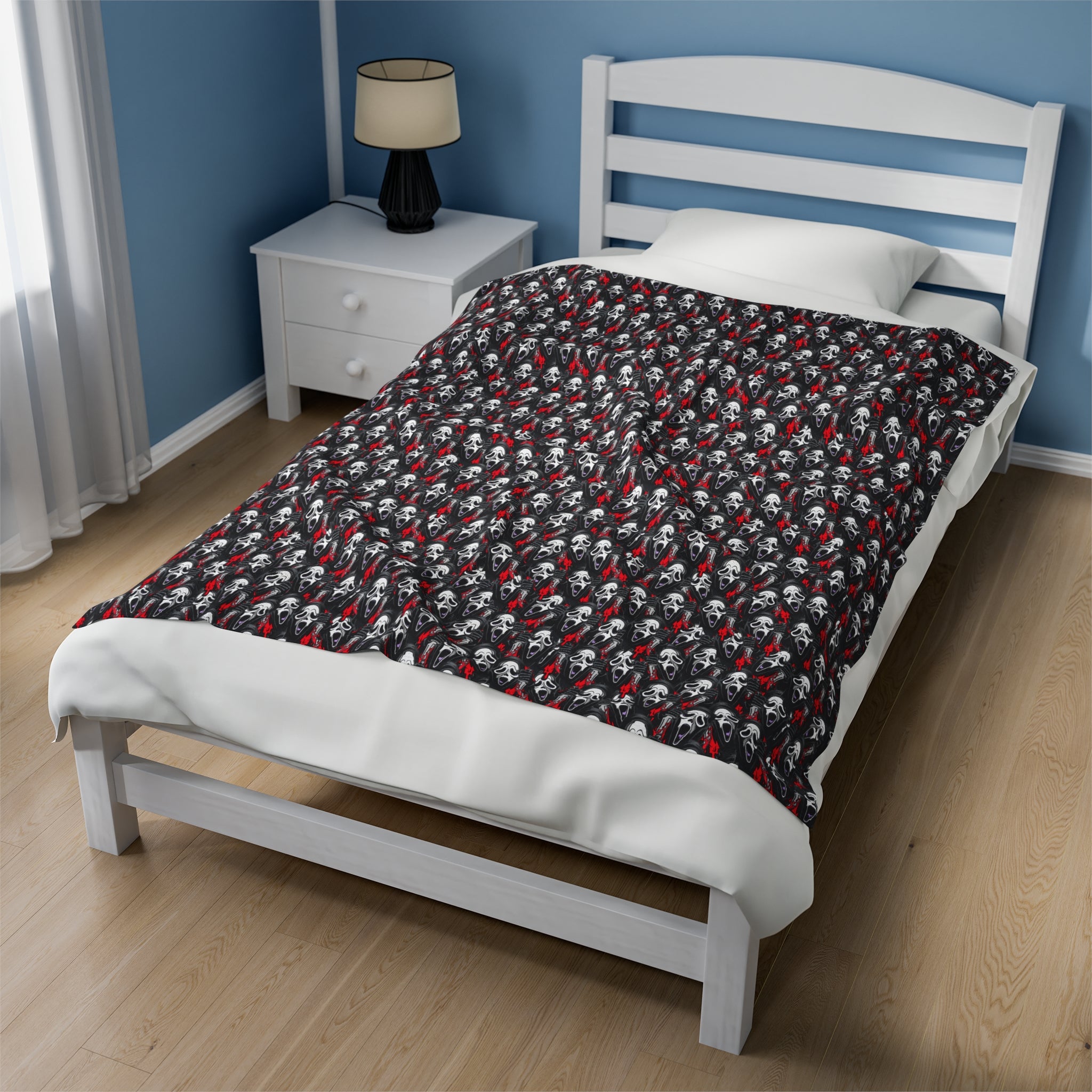 Scream Ghost Face- Velveteen Plush CuddleLux Bliss Blanket - Creations by Chris and Carlos