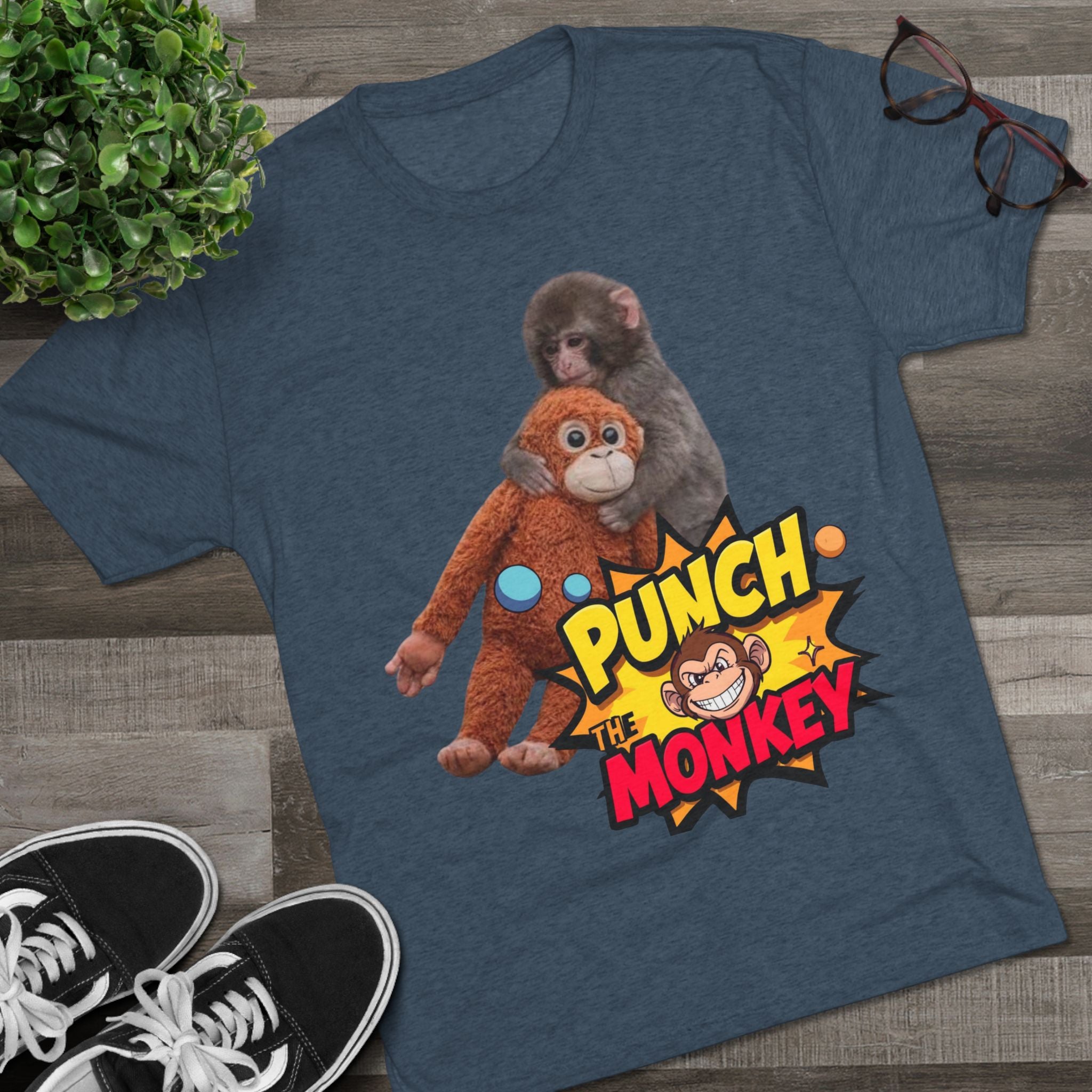 Punch the Monkey T-Shirt — Retro Comic Cartoon Monkey Graphic Tee - Creations by Chris and Carlos
