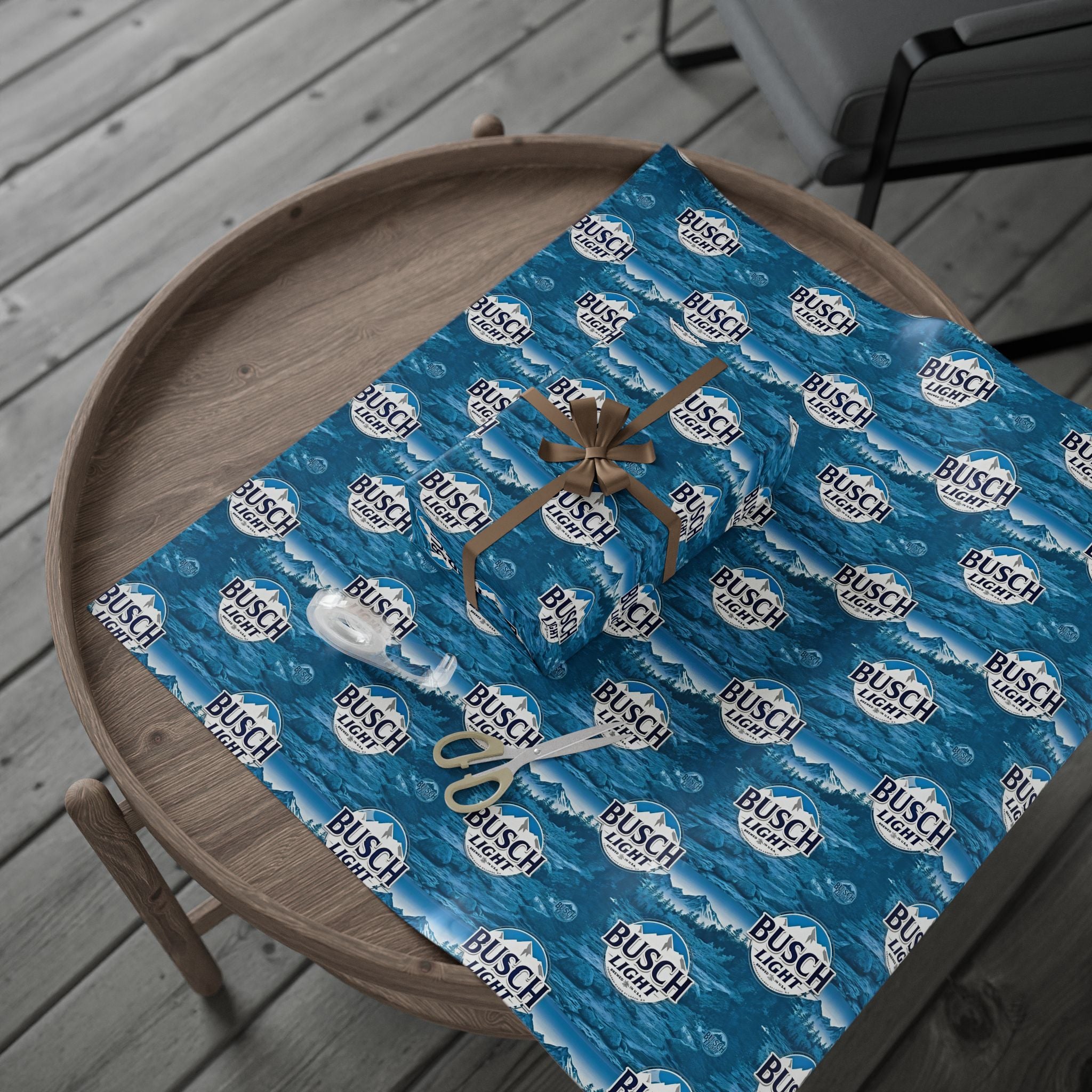 Busch Light Themed Wrapping Paper Roll - Beer Logo Gift Wrap for Parties & Holidays - Creations by Chris and Carlos