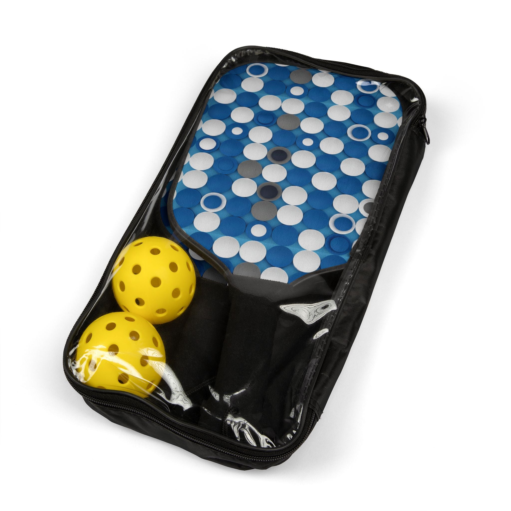 Prism Point Athletic Collection Pickleball Paddle Set — Blue Bubble Design Pickleball Kit with 2 Paddles & Balls - Creations by Chris and Carlos