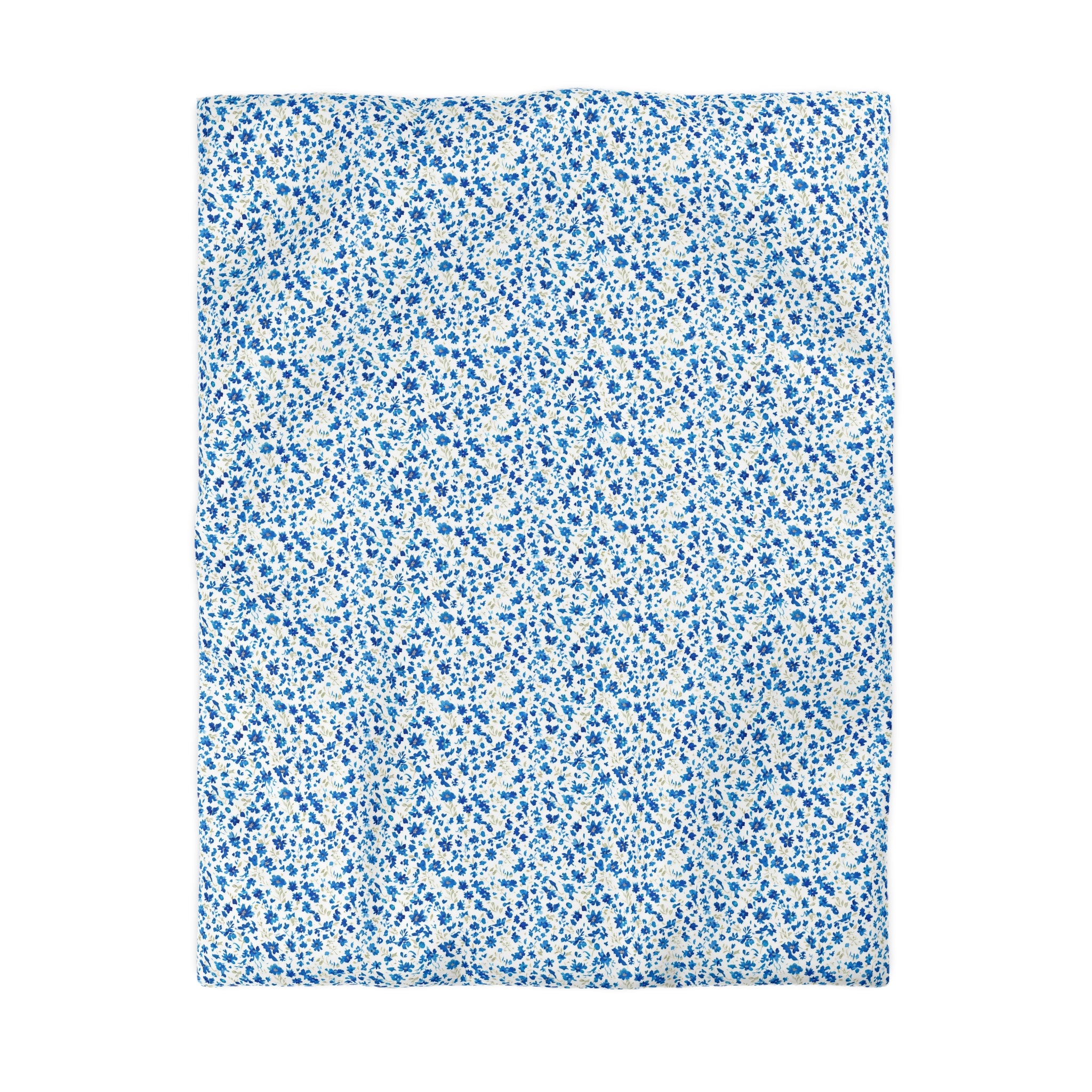 The Artisanal Flora Gallery Blue Ditsy Floral Microfiber Duvet Cover - Creations by Chris and Carlos