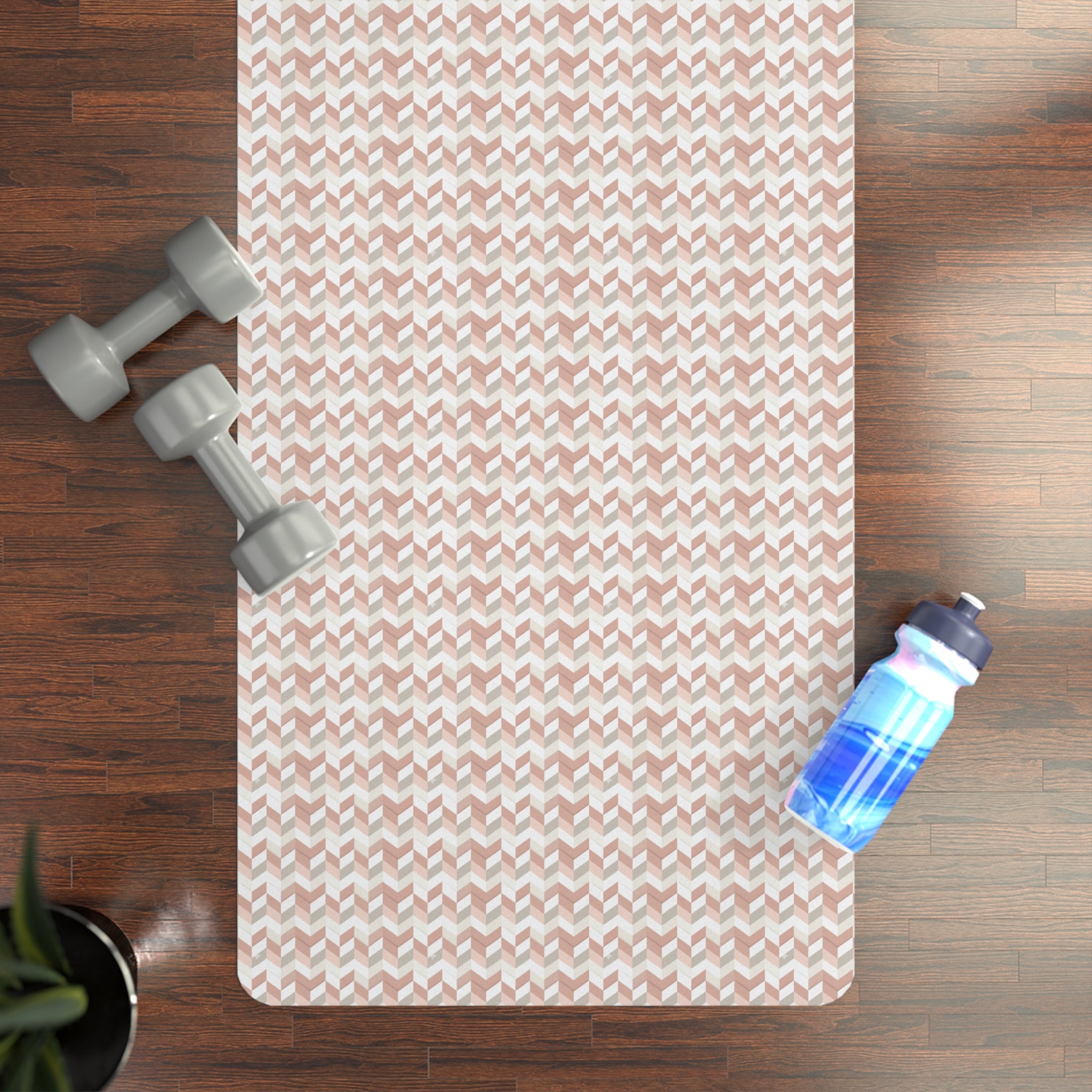 Prism Point Athletic Collection- Yoga Mat Rose Gold Geometric Grip Mat - Creations by Chris and Carlos