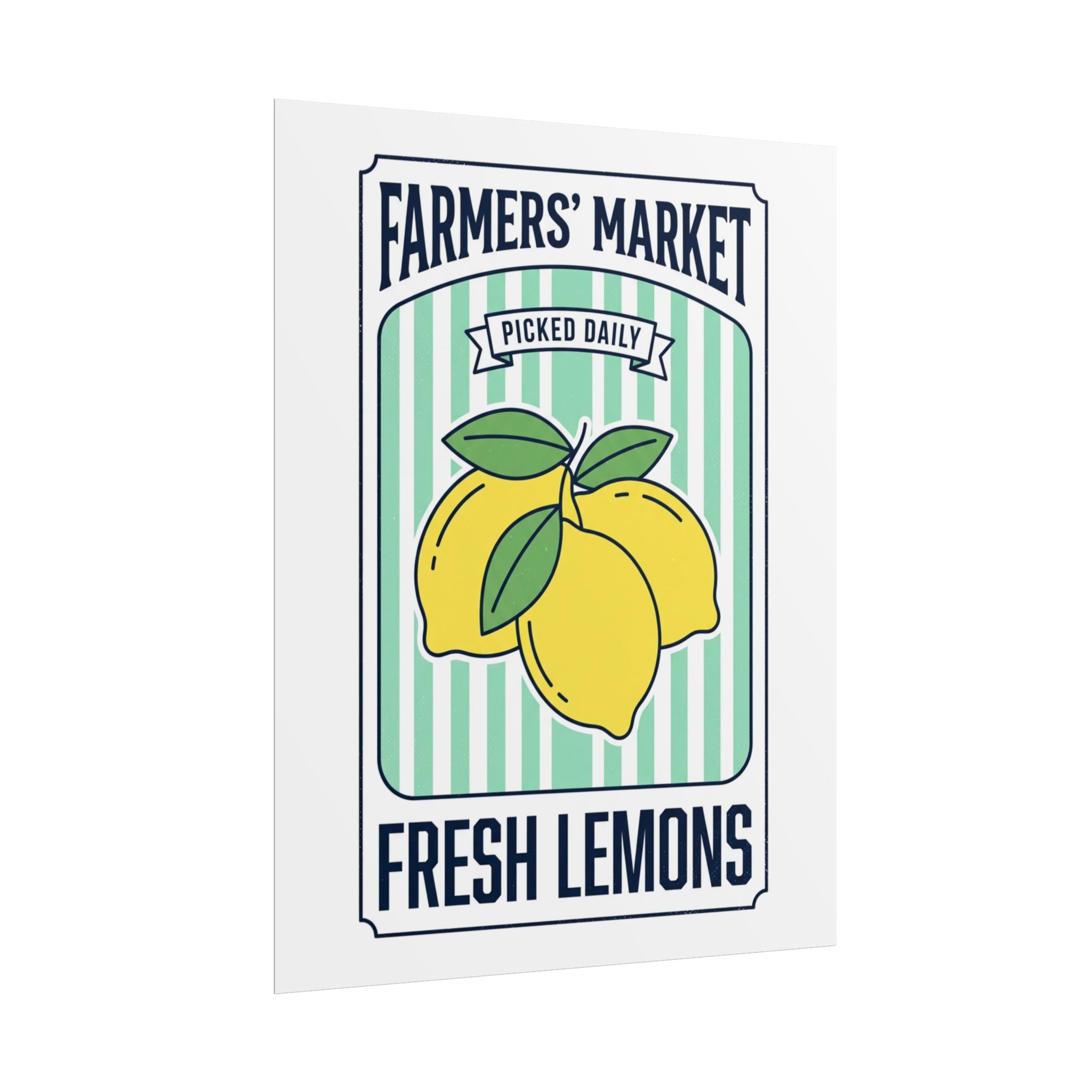 Farmers' Market Fresh Lemons Poster — Vintage Kitchen Wall Art - Creations by Chris and Carlos