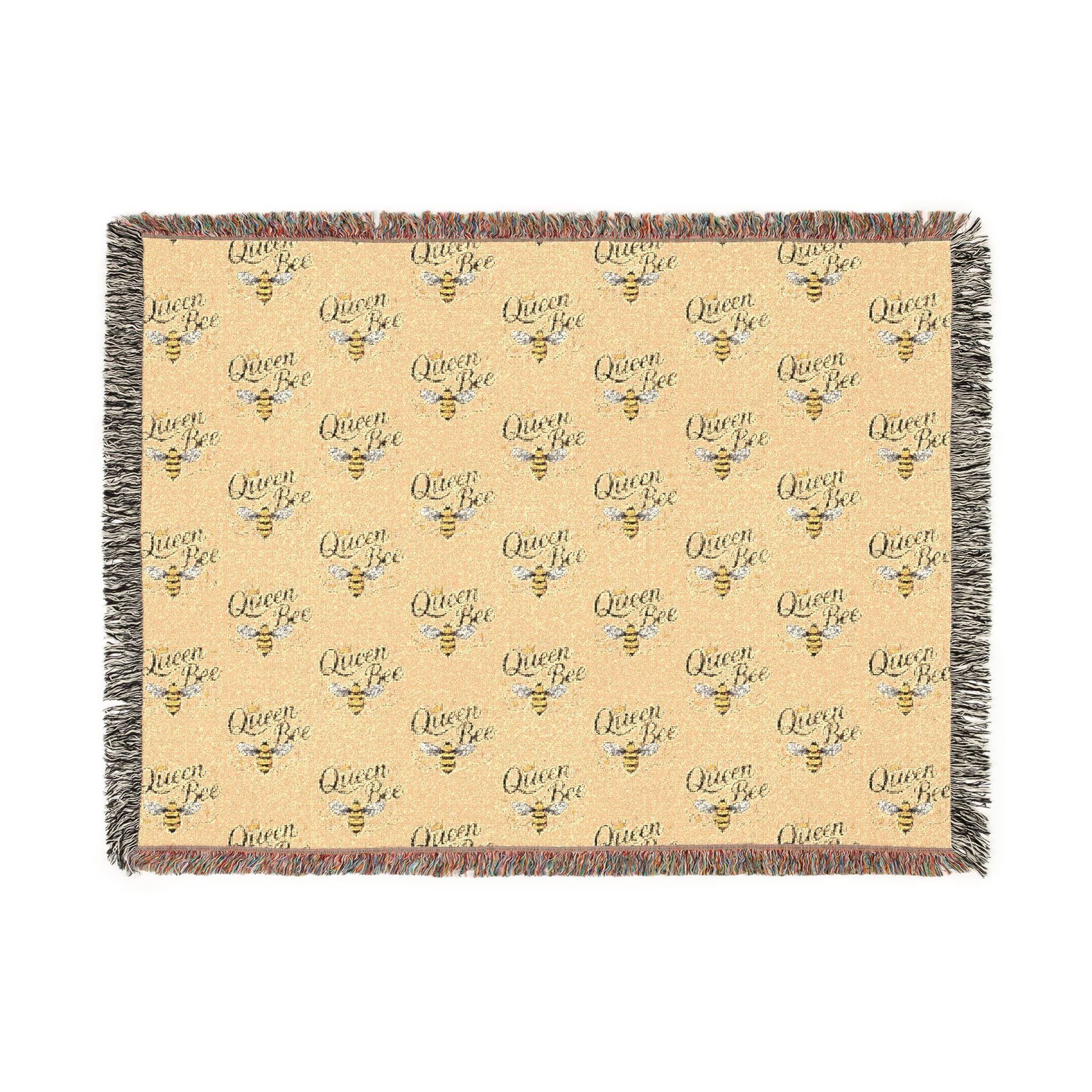 Queen Bee Woven Blanket – Cozy Floral Honeycomb Throw - Creations by Chris and Carlos