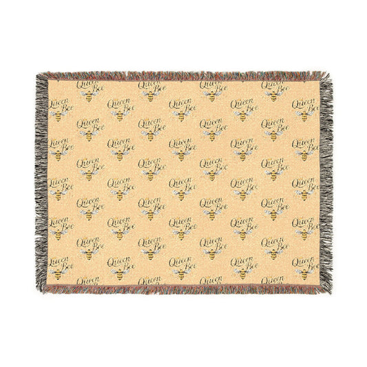 Queen Bee Woven Blanket – Cozy Floral Honeycomb Throw - Creations by Chris and Carlos