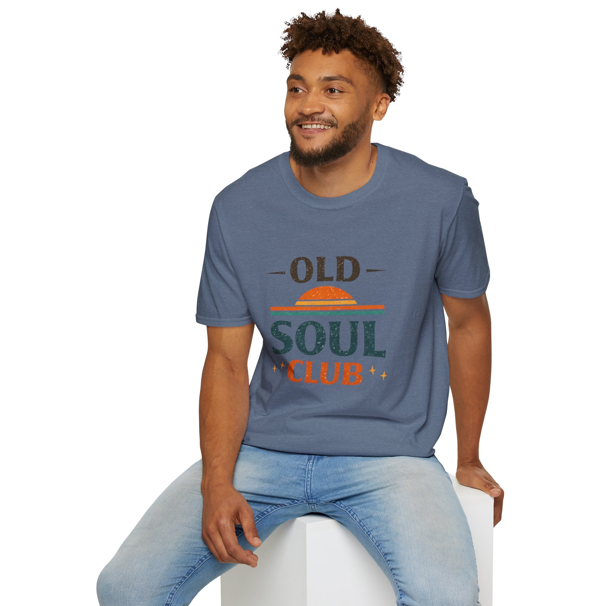 Old Soul Club T-Shirt — Retro Sunset Graphic Tee - Creations by Chris and Carlos