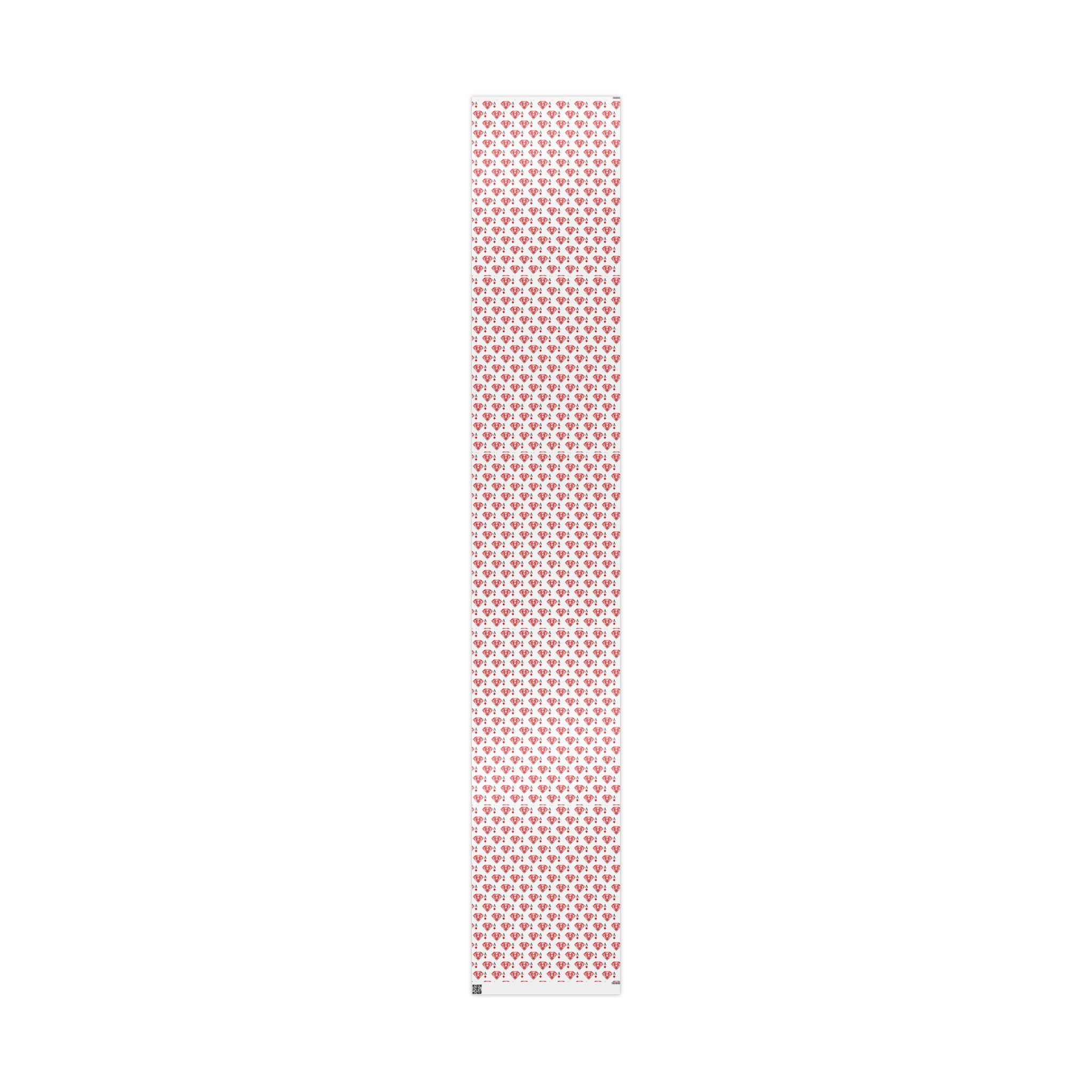 Wrapping Paper Roll — Red Ace of Diamonds Gem Pattern (Playing Card Gift Wrap) - Creations by Chris and Carlos