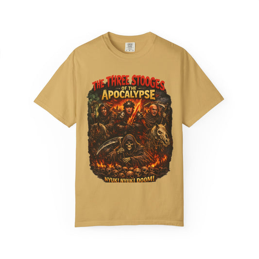 Apocalypse Comedy T-Shirt — "The Three Stooges of the Apocalypse" Graphic Tee - Creations by Chris and Carlos
