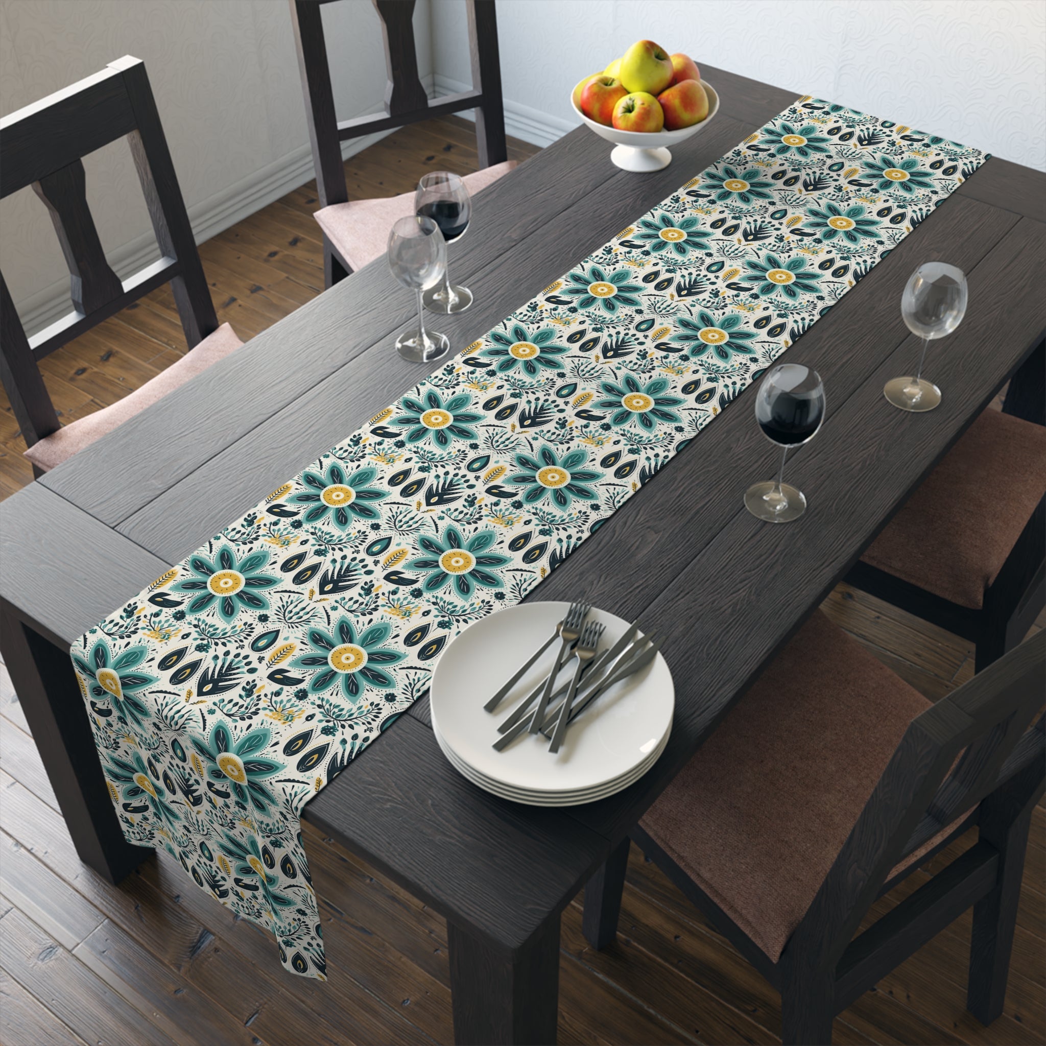 Sol y Alegría (Sun and Joy) Collection- Cactus Succulent Pattern Microfiber Blanket Soft Velveteen Throw for Home & Garden Lovers Teal Floral Table Runner — Boho Cotton-Blend Dining Decor - Creations by Chris and Carlos