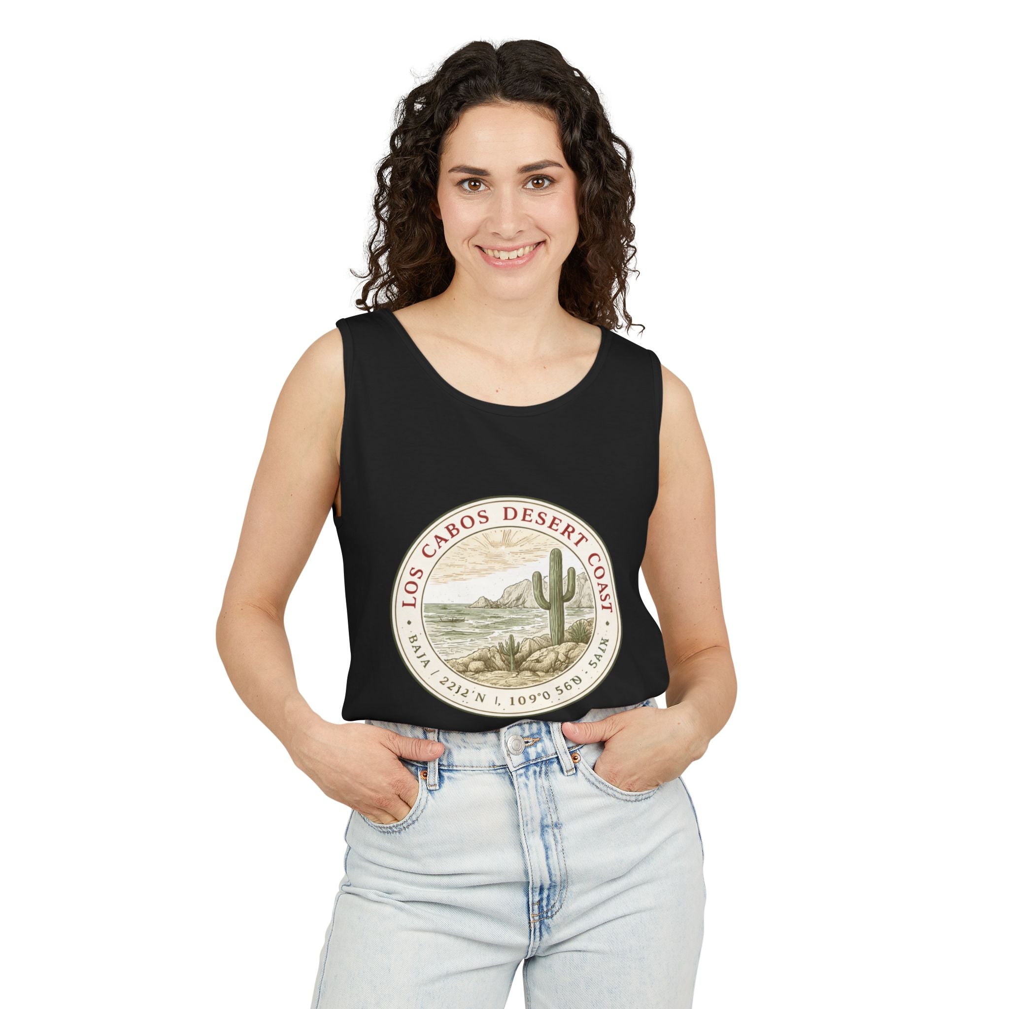 Los Cabos Desert Coast Tank Top — Vintage Cactus Beach Graphic - Creations by Chris and Carlos