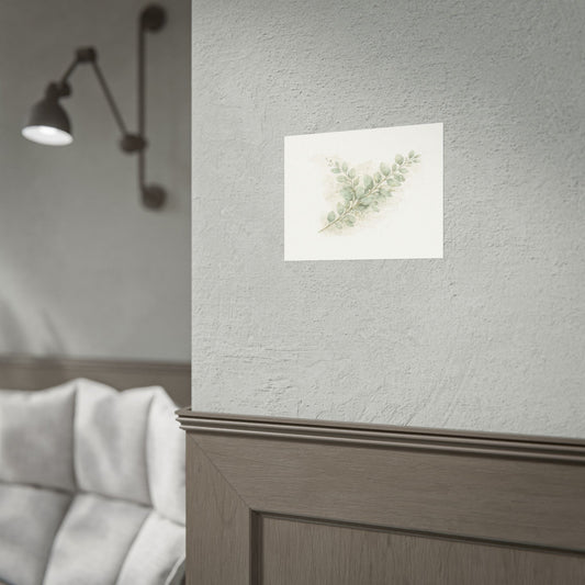 Botanical Eucalyptus Poster — Watercolor Green Leaf Wall Art - Creations by Chris and Carlos