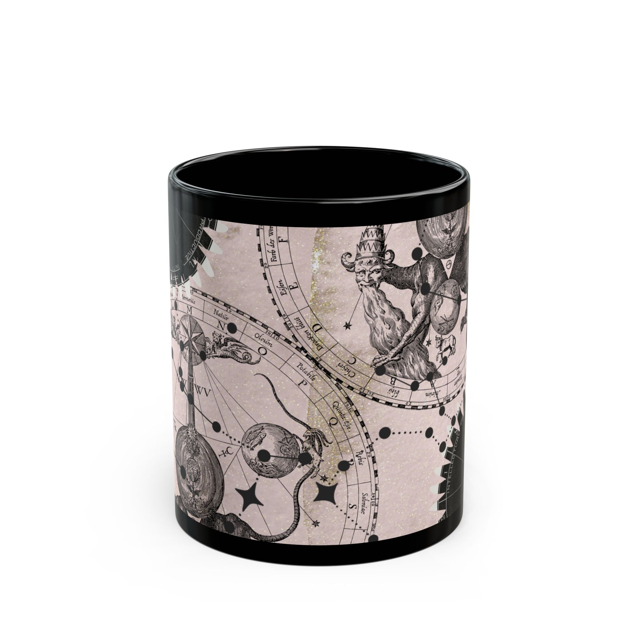 Astrology Constellation Black Mug – Vintage Zodiac Celestial Coffee Cup (11oz, 15oz) - Creations by Chris and Carlos