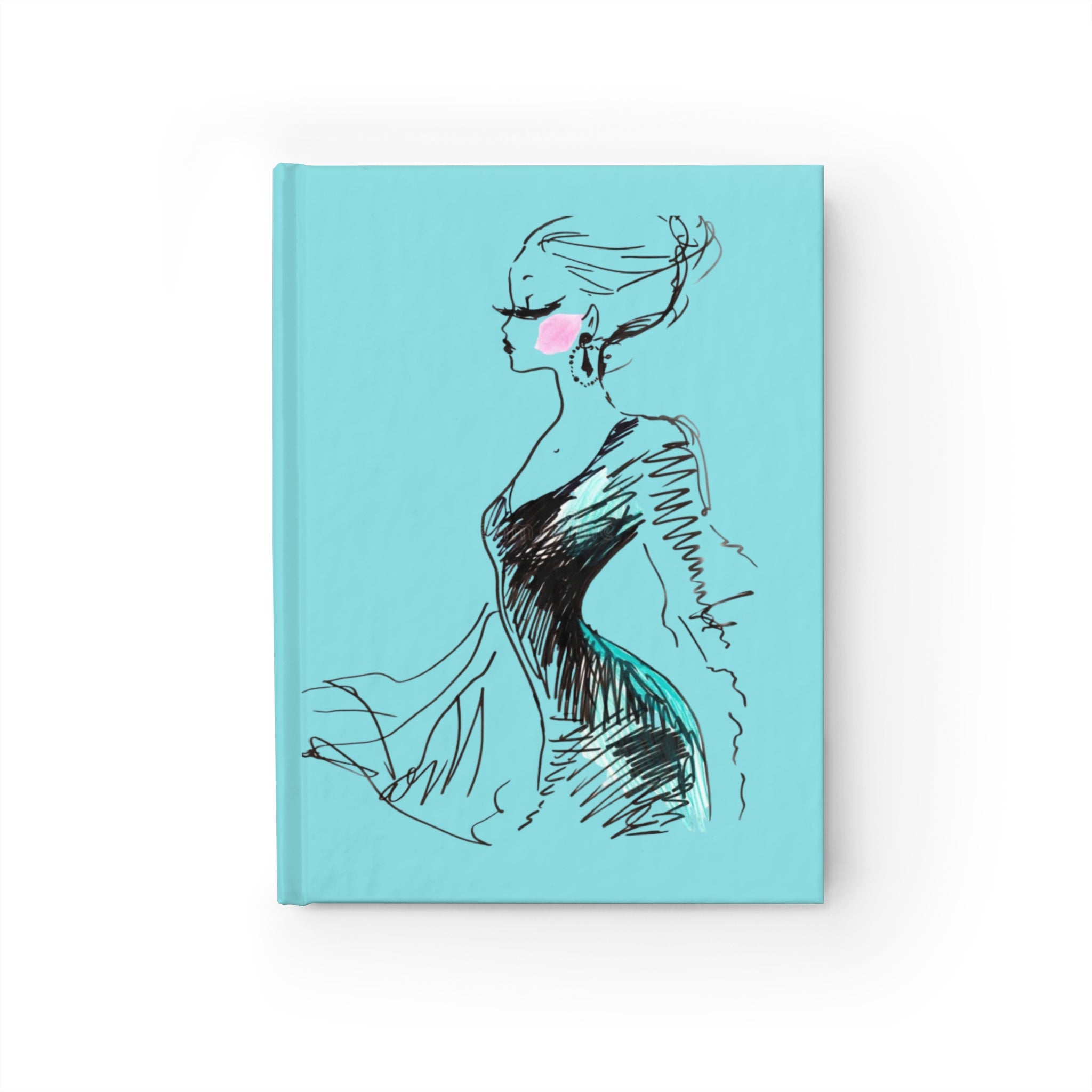 Fashion Sketch Journal — Turquoise 'Old Soul' Hardcover Notebook - Creations by Chris and Carlos