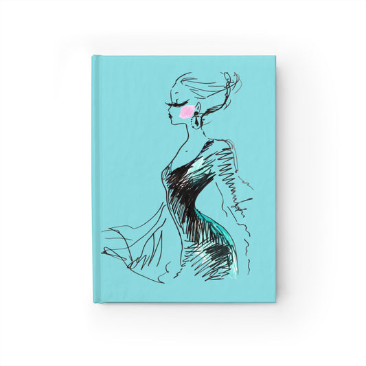 Fashion Sketch Journal — Turquoise 'Old Soul' Hardcover Notebook - Creations by Chris and Carlos