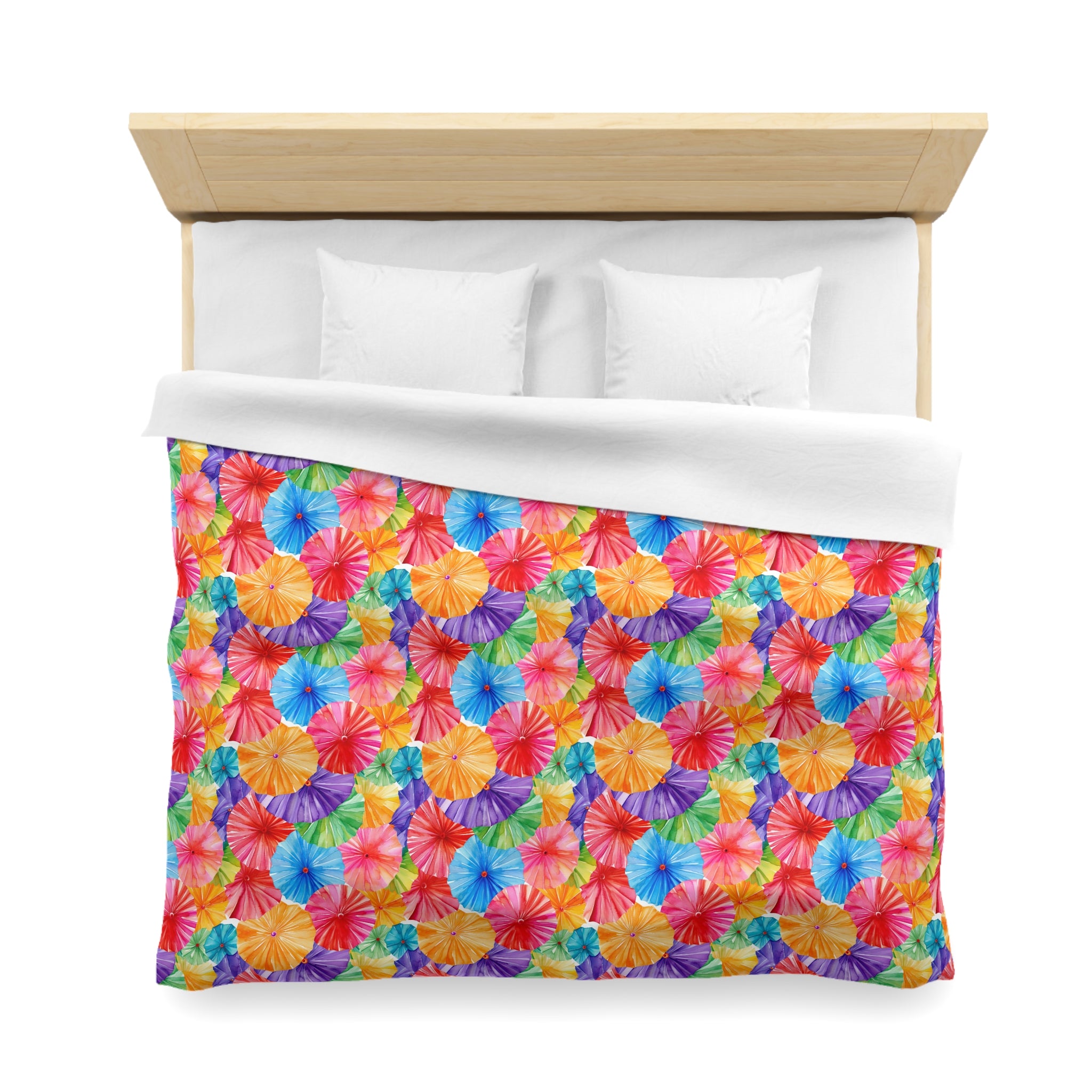 Sol y Alegría (Sun and Joy) Collection- Tie-Dye Floral Duvet Cover — Vibrant Rainbow Microfiber Bedding - Creations by Chris and Carlos