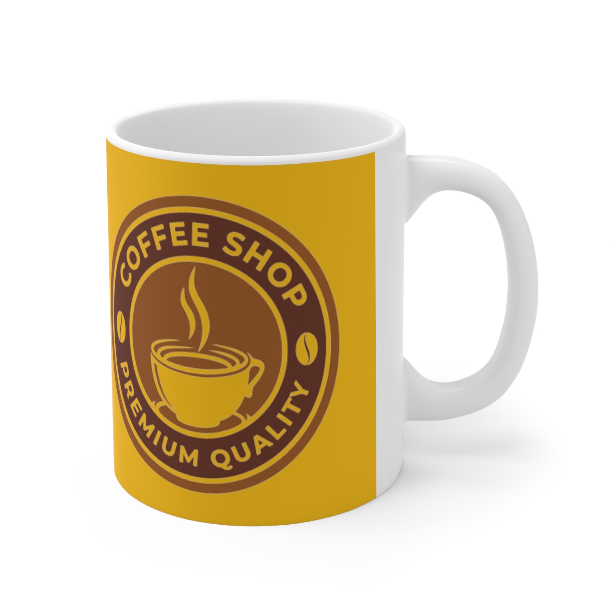 Coffee Shop- White Ceramic Mug - Creations by Chris and Carlos