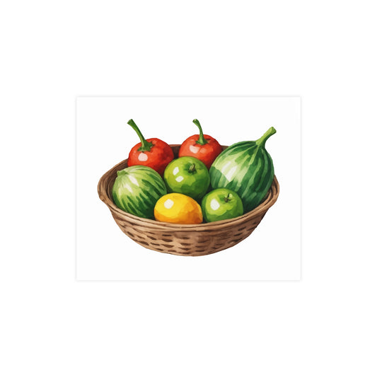 Fruit Basket Matte Poster — Watercolor Kitchen Wall Art - Creations by Chris and Carlos