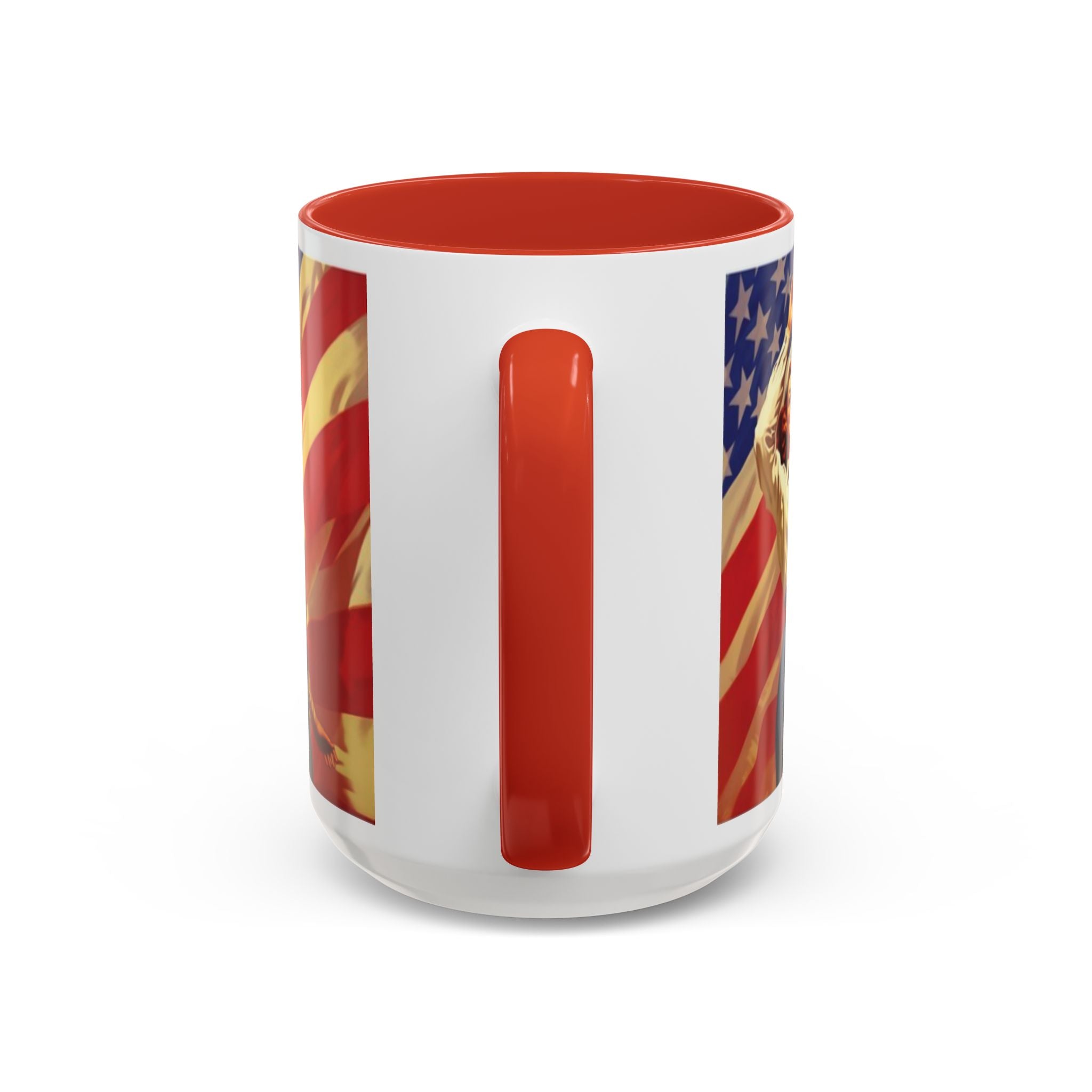Patriotic Pin-Up Coffee Mug — Vintage American Flag Accent (11/15 oz) - Creations by Chris and Carlos