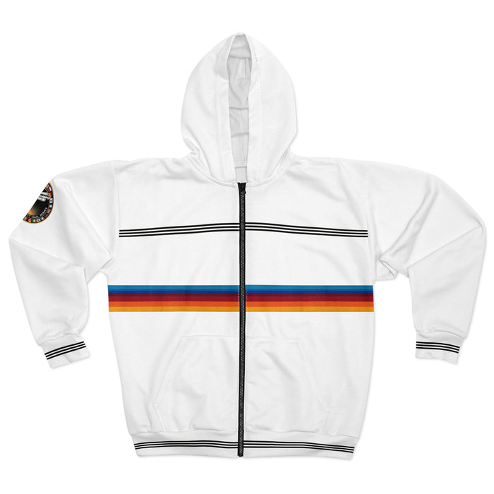 Retro Rainbow Stripe Zip Hoodie- Project Hail Mary Movie Hoodie