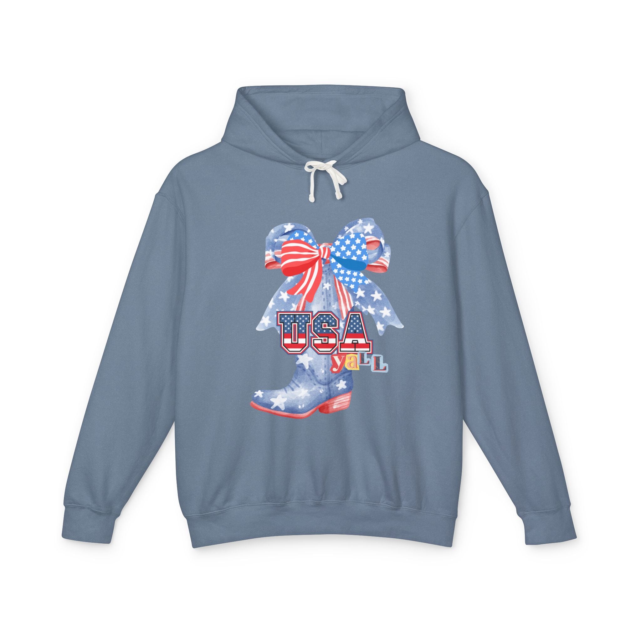 Patriotic Cowboy Boot Hoodie - USA Y'all 4th of July Sweatshirt - Creations by Chris and Carlos