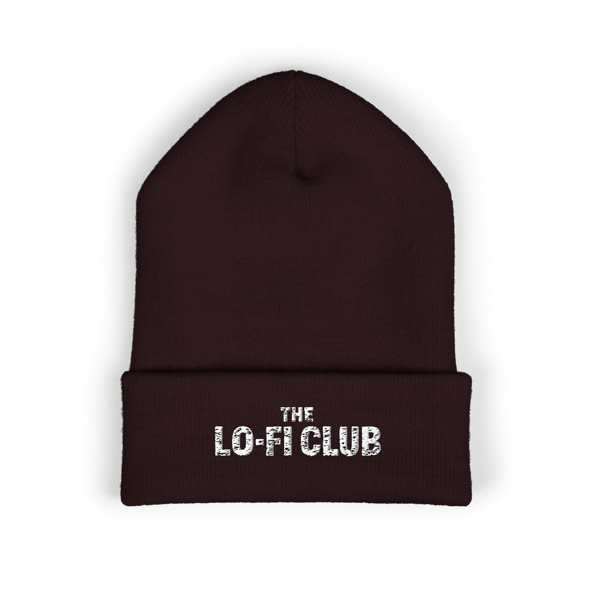 Embroidered "Lo Fi Club" Cuffed Beanie — Classic Knit Winter Hat - Creations by Chris and Carlos