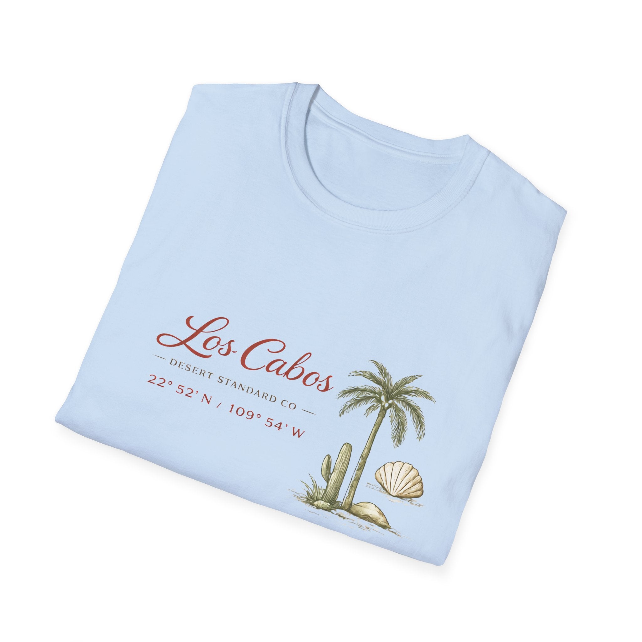 Los Cabos Palm Beach T-Shirt — Tropical Vacation Tee with Shell Graphic - Creations by Chris and Carlos