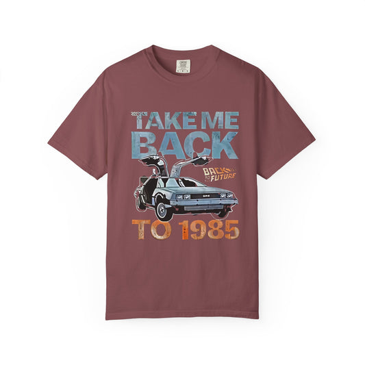Retro 'Take Me Back to 1985' T-Shirt — Vintage DeLorean Back to the Future Tee - Creations by Chris and Carlos