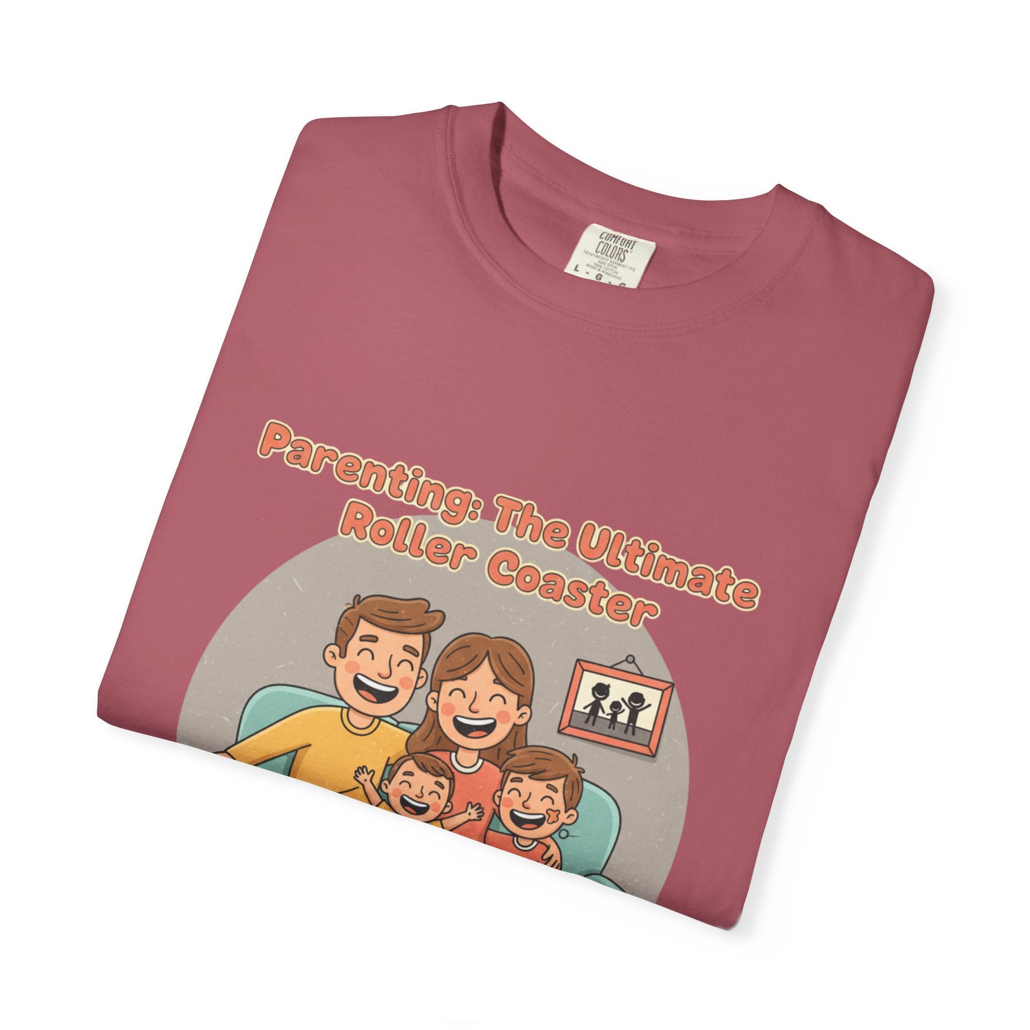 T-Shirt — "Parenting: The Ultimate Roller Coaster" Funny Retro Graphic Tee - Creations by Chris and Carlos