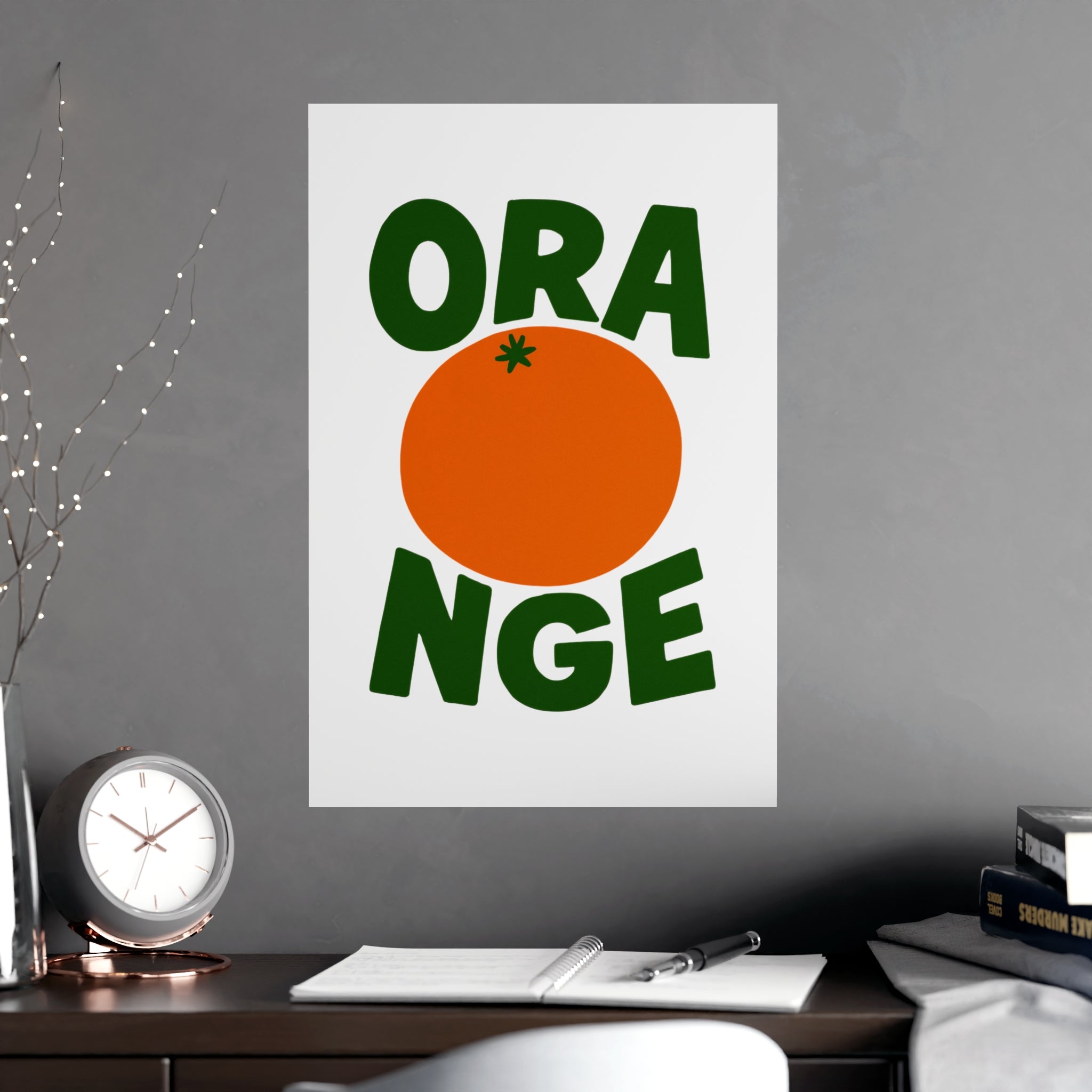 Orange Graphic Poster — Retro Fruit Wall Art Print - Creations by Chris and Carlos