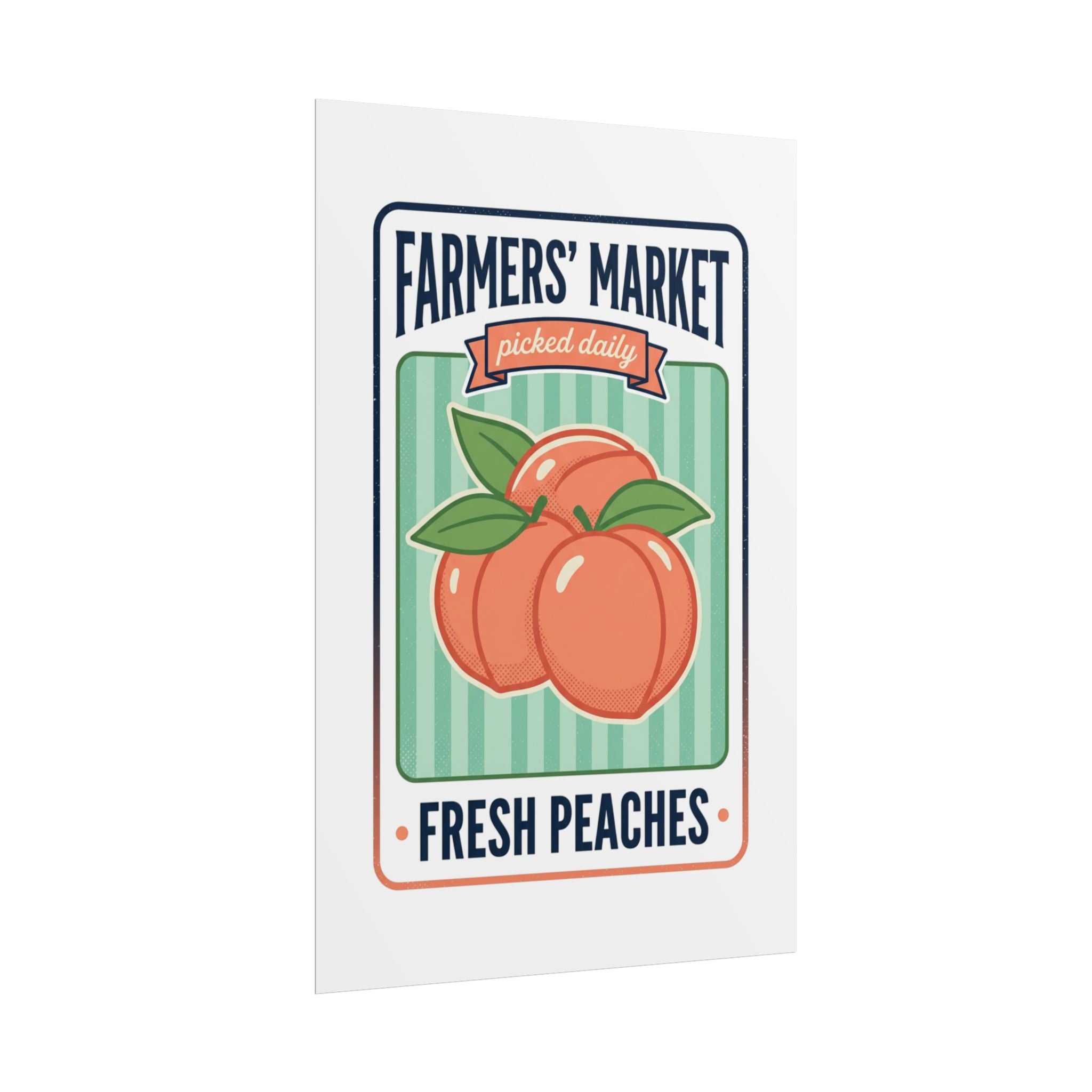 Farmers' Market Fresh Peaches Poster — Vintage Produce Wall Art - Creations by Chris and Carlos