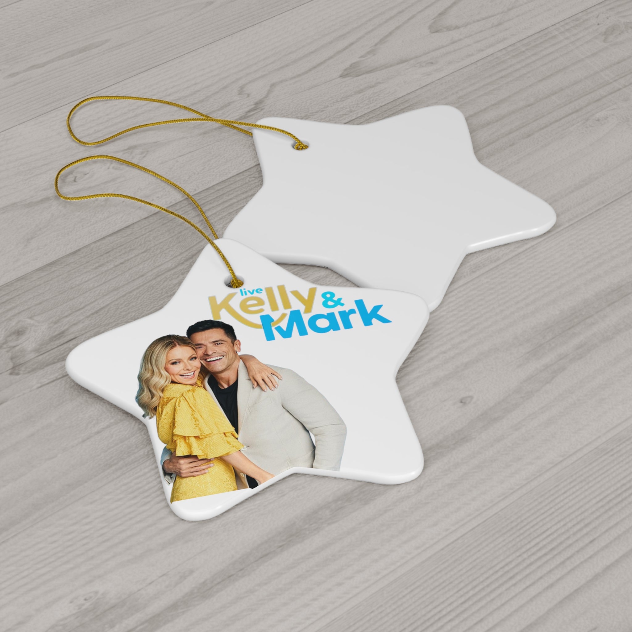 Live Kelly and Mark- Ceramic Ornament, 4 Shapes - Creations by Chris and Carlos