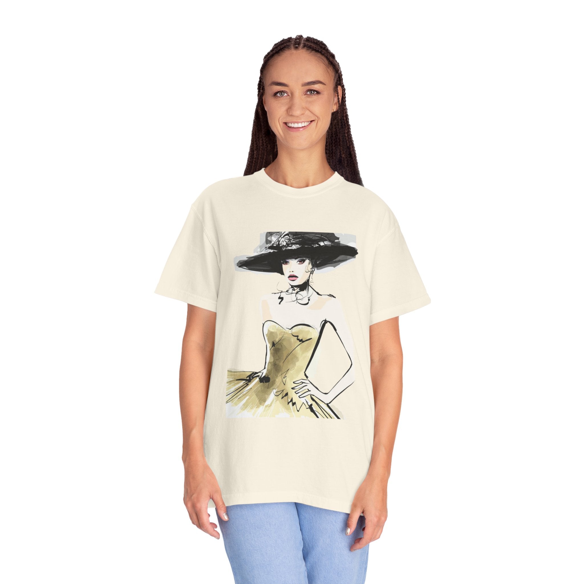 Fashion Illustration Tee — Vintage Chic Lady Graphic T-Shirt - Creations by Chris and Carlos