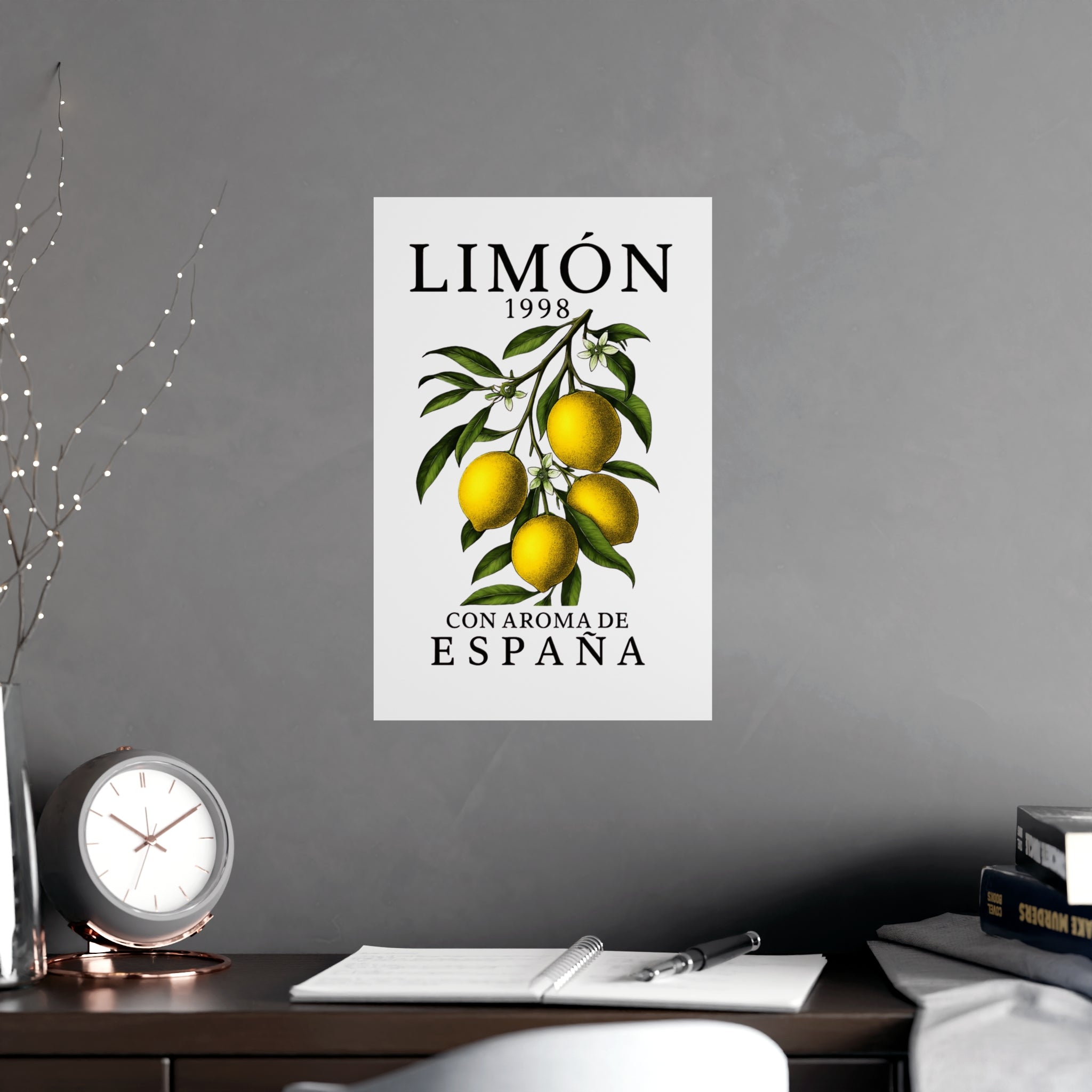 LIMÓN 1998 Spanish Lemon Botanical Poster — 'Con Aroma de España' Vintage Wall Art - Creations by Chris and Carlos
