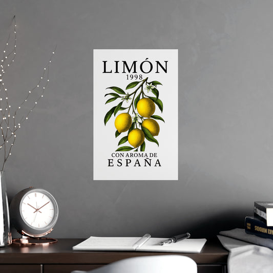 LIMÓN 1998 Spanish Lemon Botanical Poster — 'Con Aroma de España' Vintage Wall Art - Creations by Chris and Carlos
