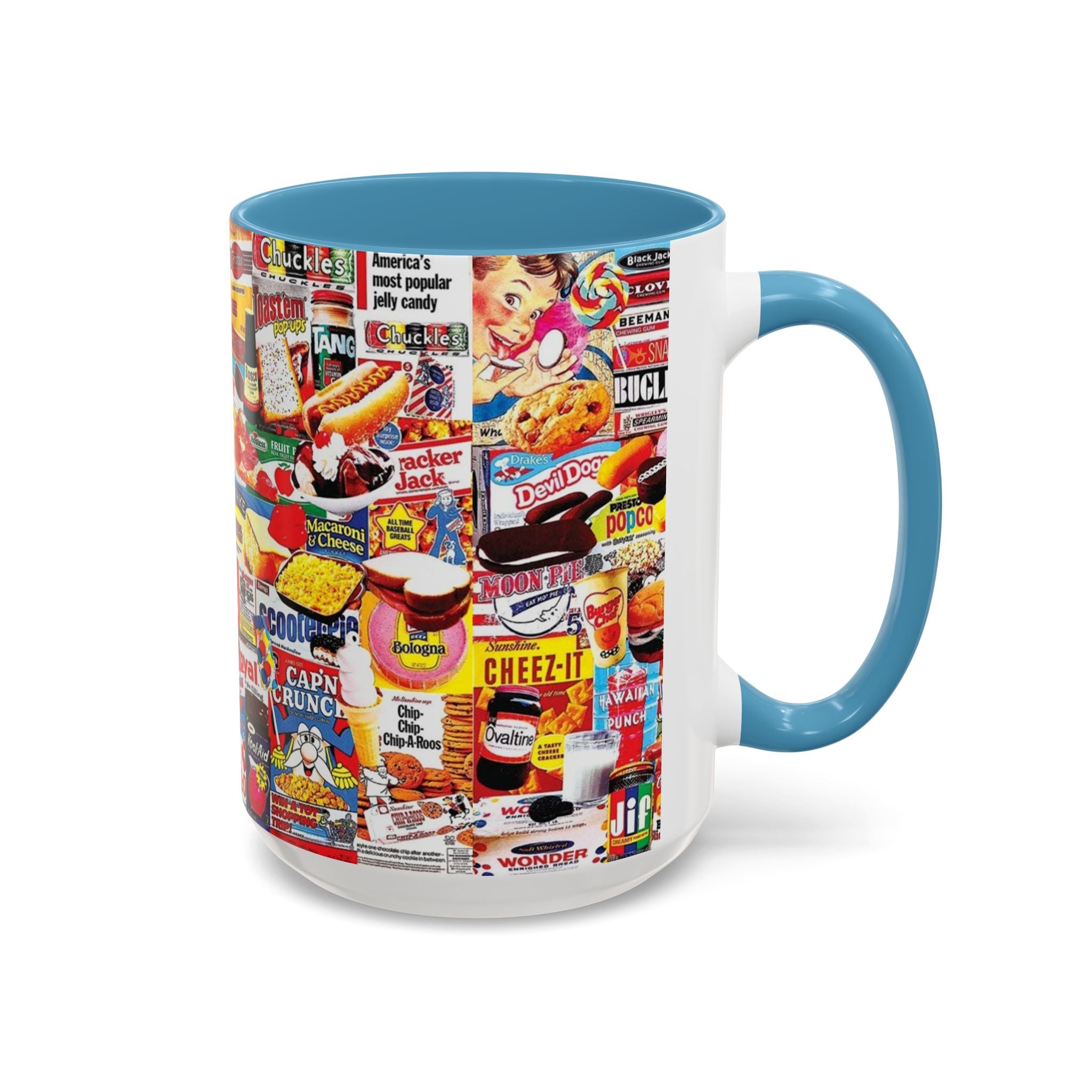 Vintage Snack Packaging Collage Coffee Mug (11/15oz) - Creations by Chris and Carlos