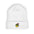 Embroidered Smiley Beanie — Cozy Winter Cuffed Hat with Knit Pom Design