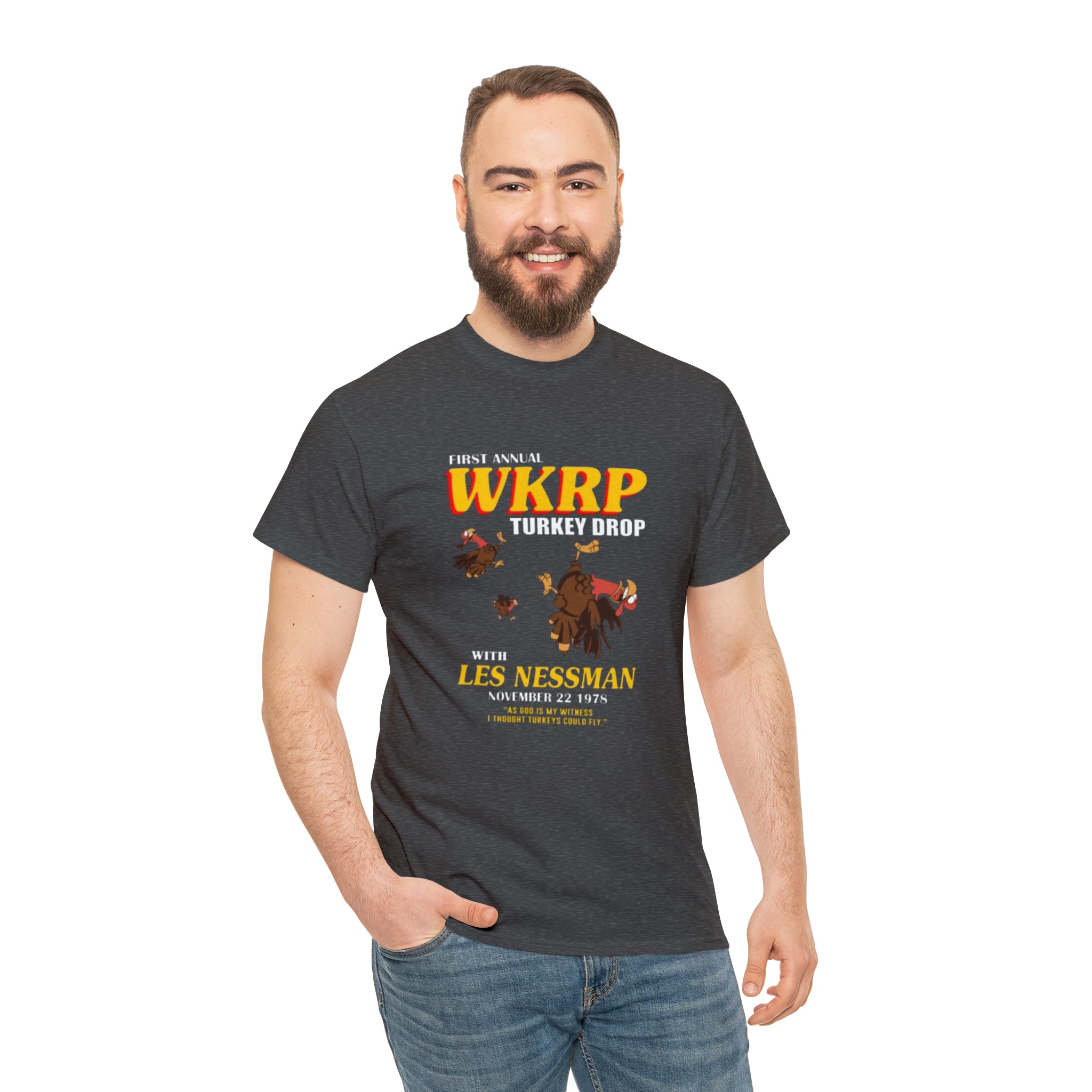 WKRP 70's TV Show- Unisex Heavy Cotton T-Shirt - Creations by Chris and Carlos