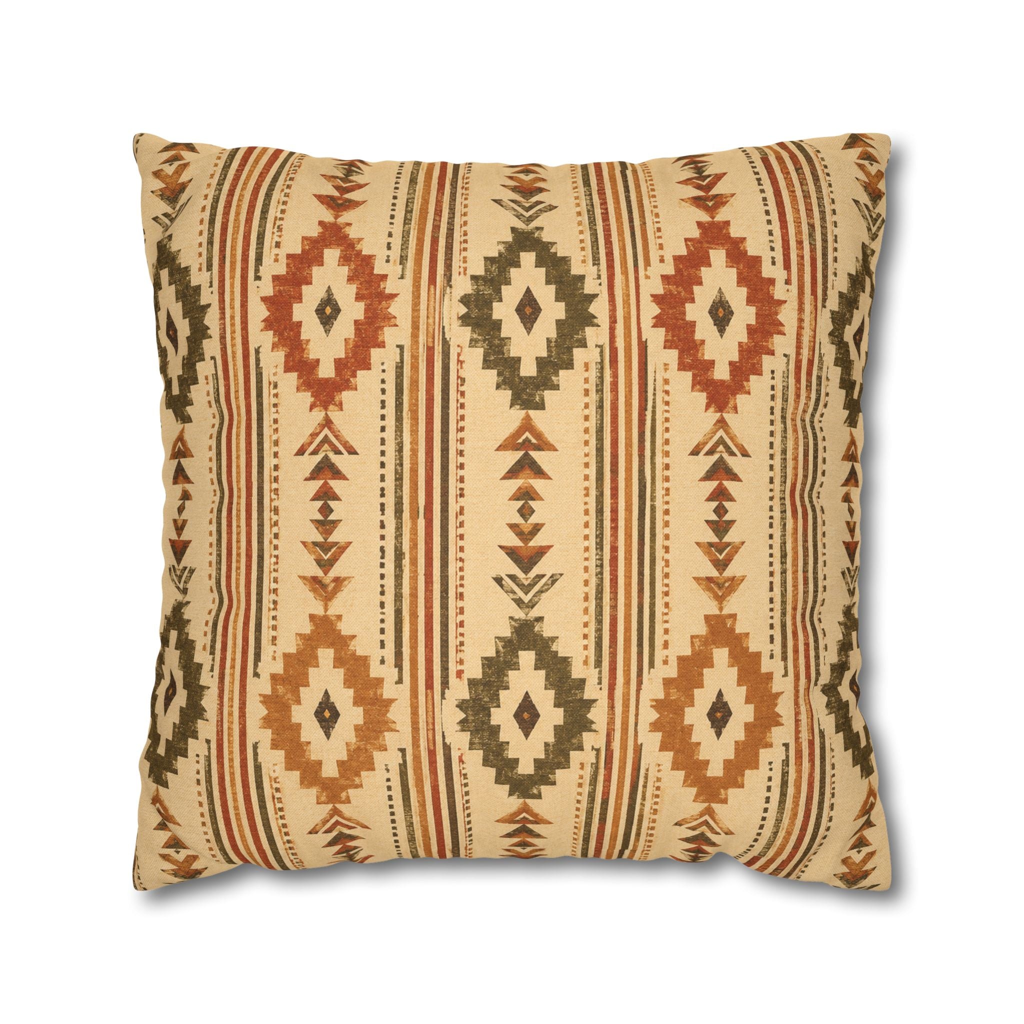 Southwestern Geometric Throw Pillowcase — Aztec Diamond Pattern - Creations by Chris and Carlos
