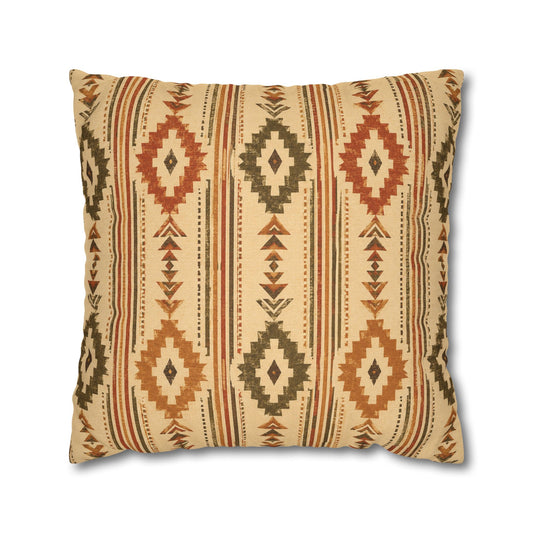 Southwestern Geometric Throw Pillowcase — Aztec Diamond Pattern - Creations by Chris and Carlos