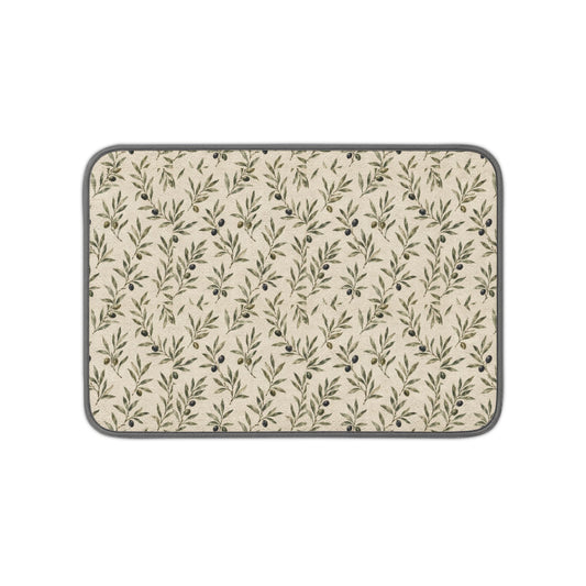 Olive Branch Microfiber Kitchen Dish Mat — Absorbent Floral Counter Drying Pad - Creations by Chris and Carlos