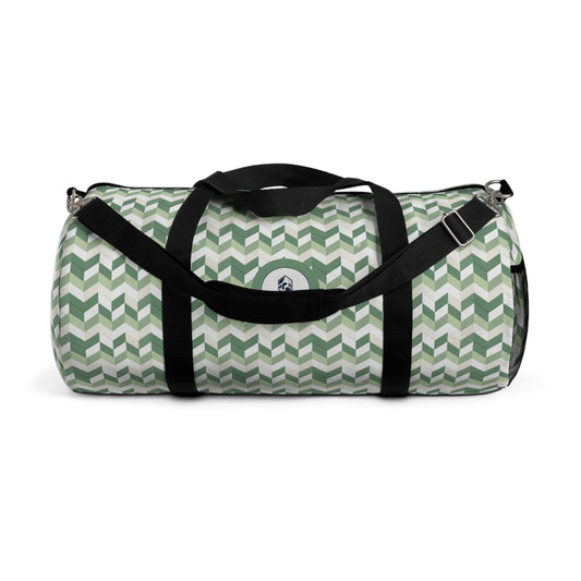 Prism Point Athletic Collection Chevron Sage Duffel Bag — Sage Geometric Travel Gym Bag - Creations by Chris and Carlos