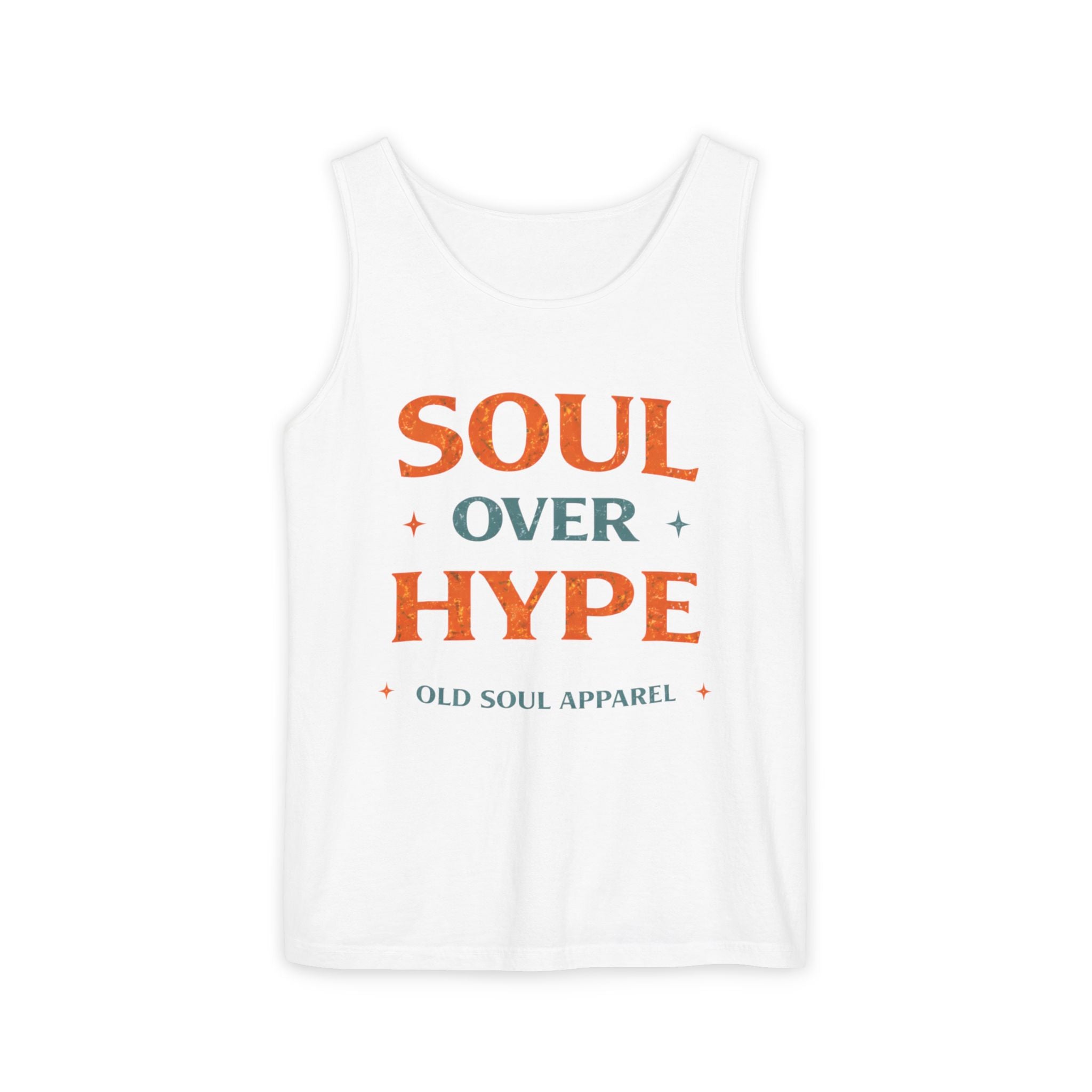 Soul Over Hype Tank Top — Vintage-Inspired "Soul Over Hype" Graphic Tank - Creations by Chris and Carlos