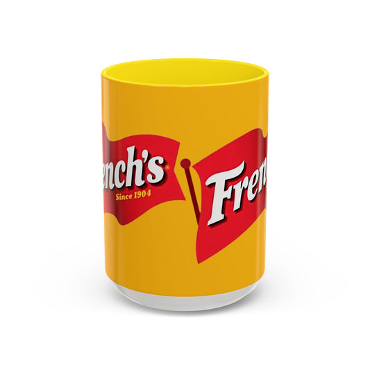 French's Mustard Logo Accent Coffee Mug — Retro Yellow 11/15oz - Creations by Chris and Carlos