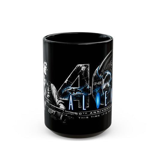 Aliens 40th Anniversary Black Mug – Retro Sci‑Fi Movie Coffee Cup (11oz, 15oz)