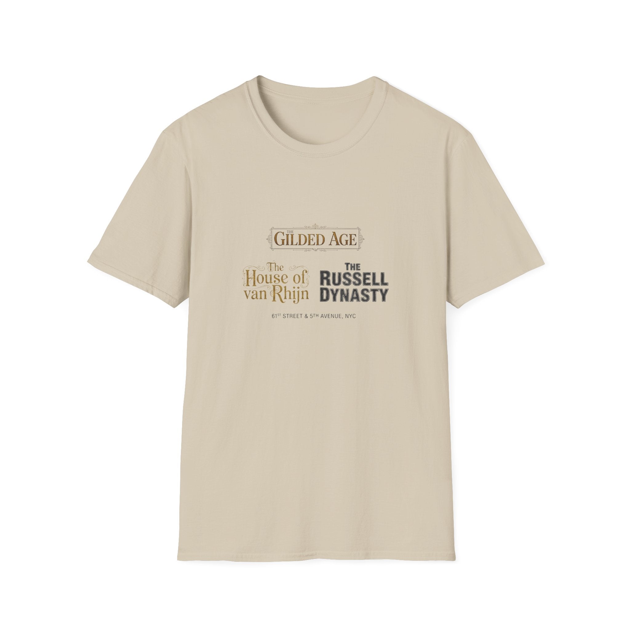 Gilded Age TV Series Logo T-Shirt — "The House of van Rhijn / The Russell Dynasty" Retro Cast Design - Creations by Chris and Carlos