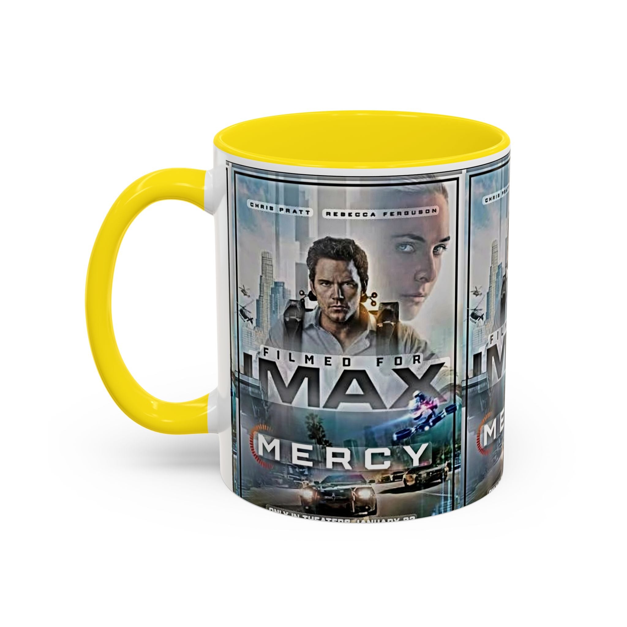 Accent Coffee Mug — 'Mercy' Movie Poster Design (11/15oz) - Creations by Chris and Carlos