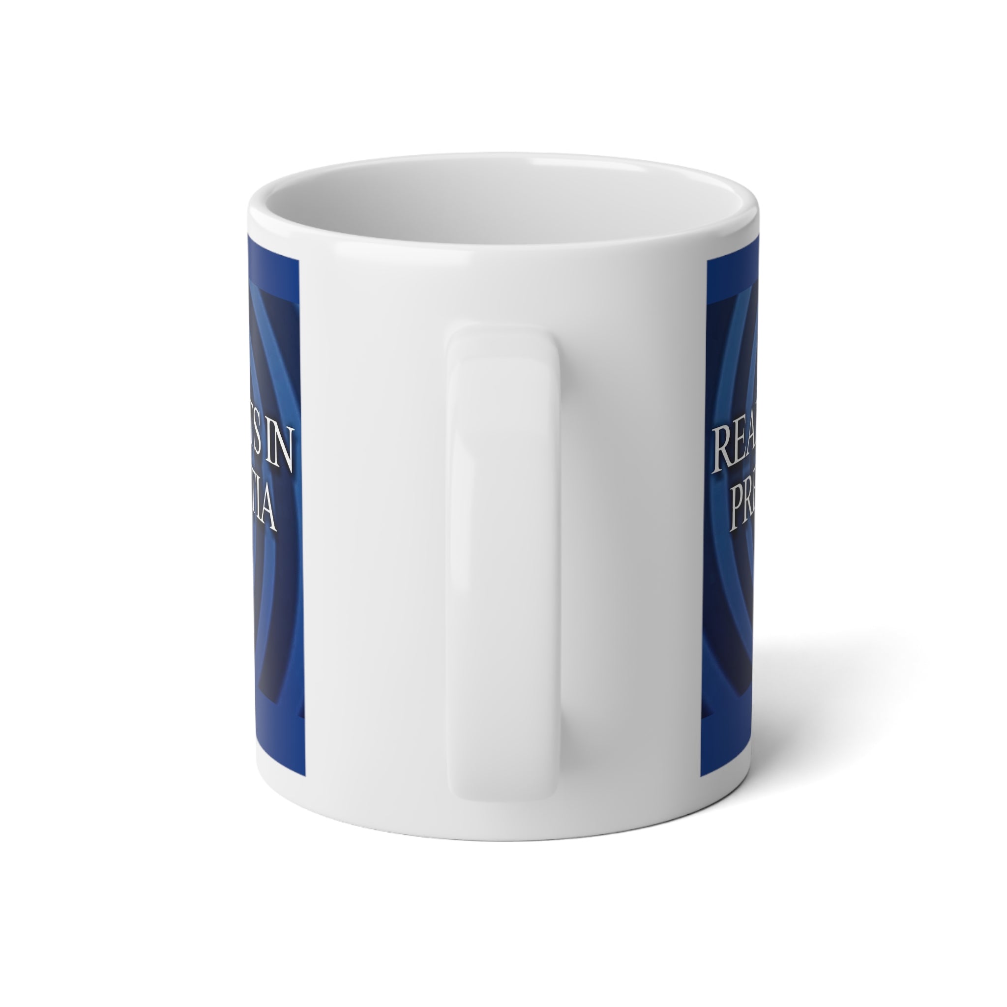 20oz Political Quote Jumbo Mug — "Moments in Real Time" Blue Novelty Coffee Cup - Creations by Chris and Carlos