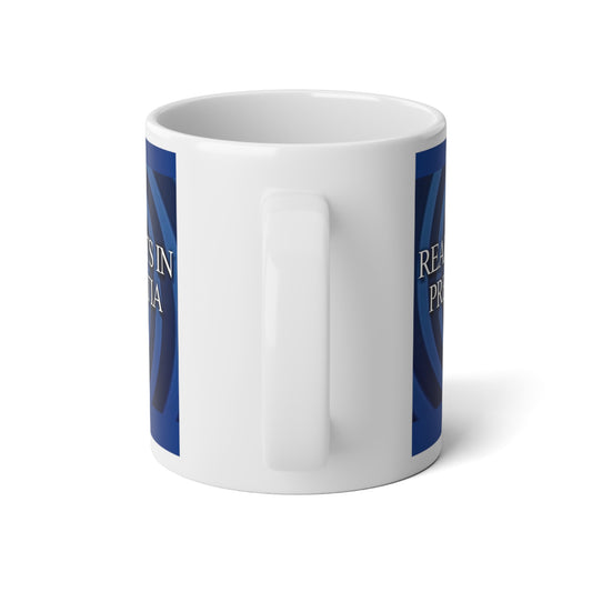 20oz Political Quote Jumbo Mug — "Moments in Real Time" Blue Novelty Coffee Cup - Creations by Chris and Carlos