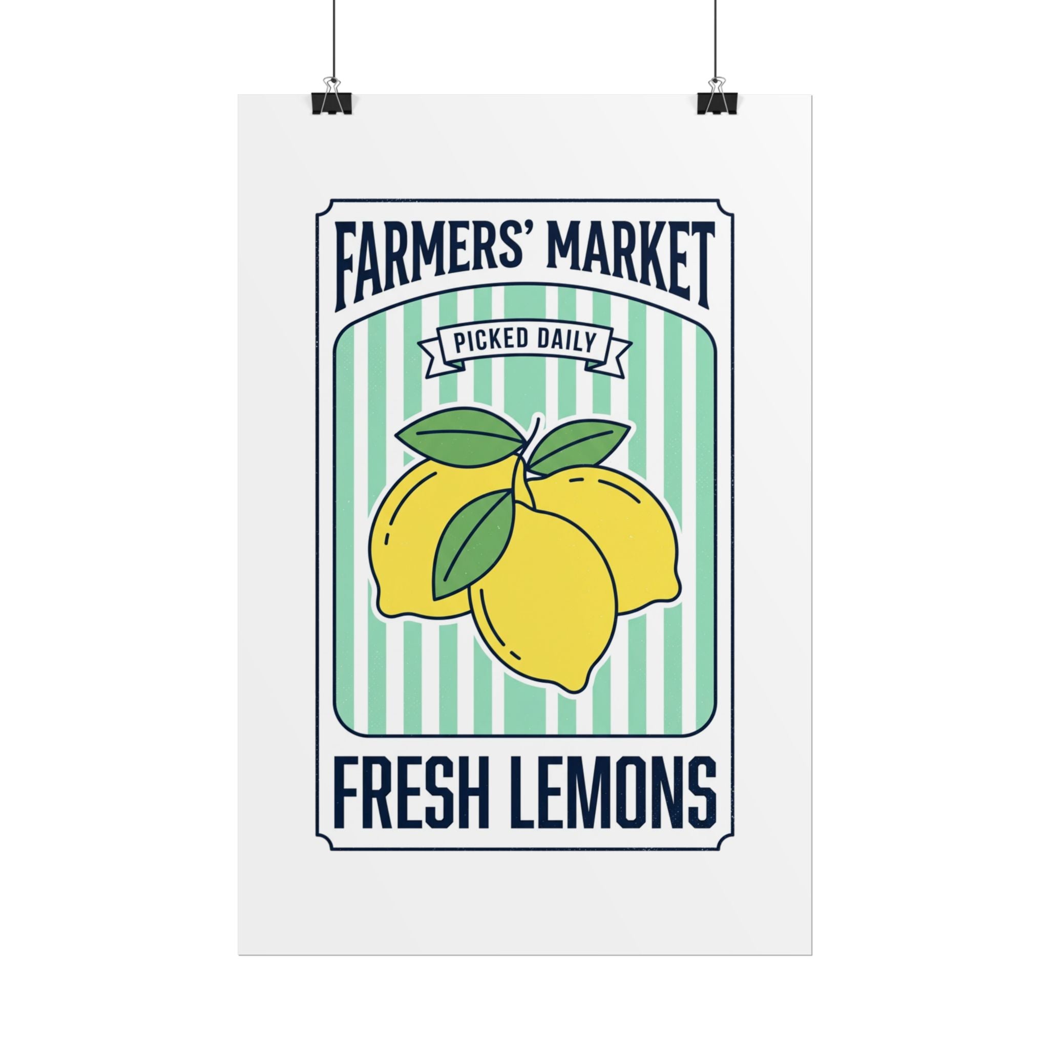 Farmers' Market Fresh Lemons Poster — Vintage Kitchen Wall Art - Creations by Chris and Carlos