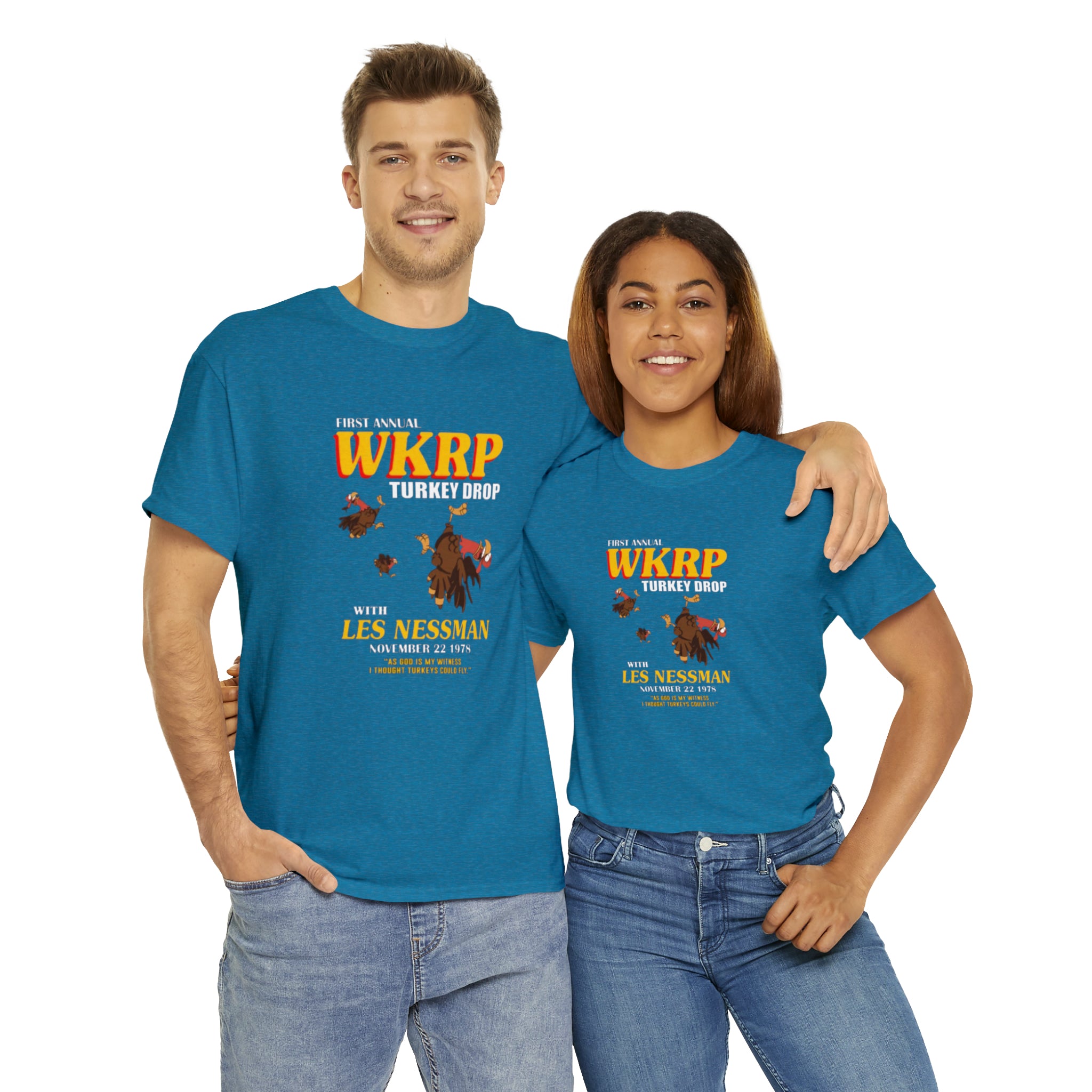 WKRP 70's TV Show- Unisex Heavy Cotton T-Shirt - Creations by Chris and Carlos